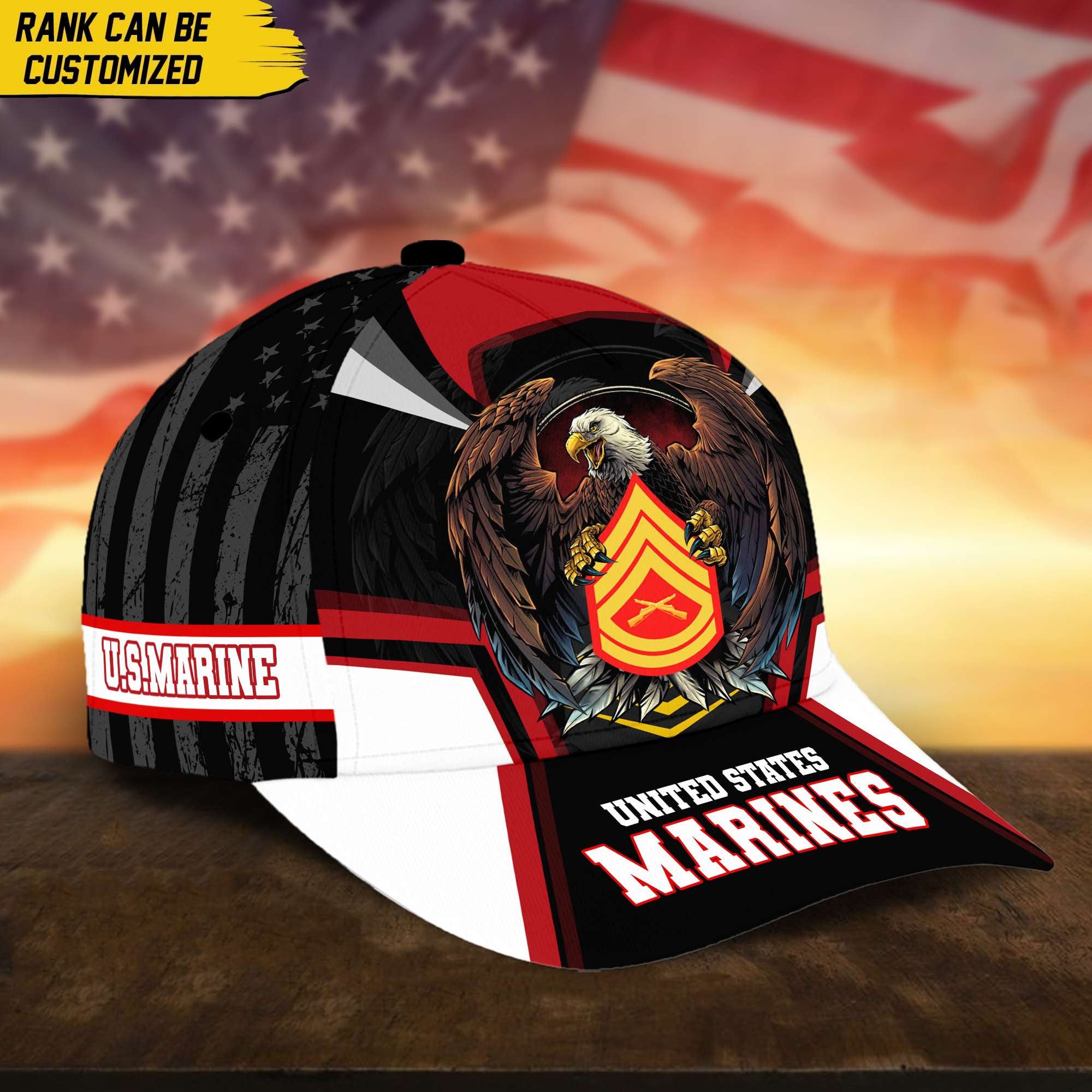 Premium Custom USMC Veteran Cap, Gift for Marine Veteran VPVC002403