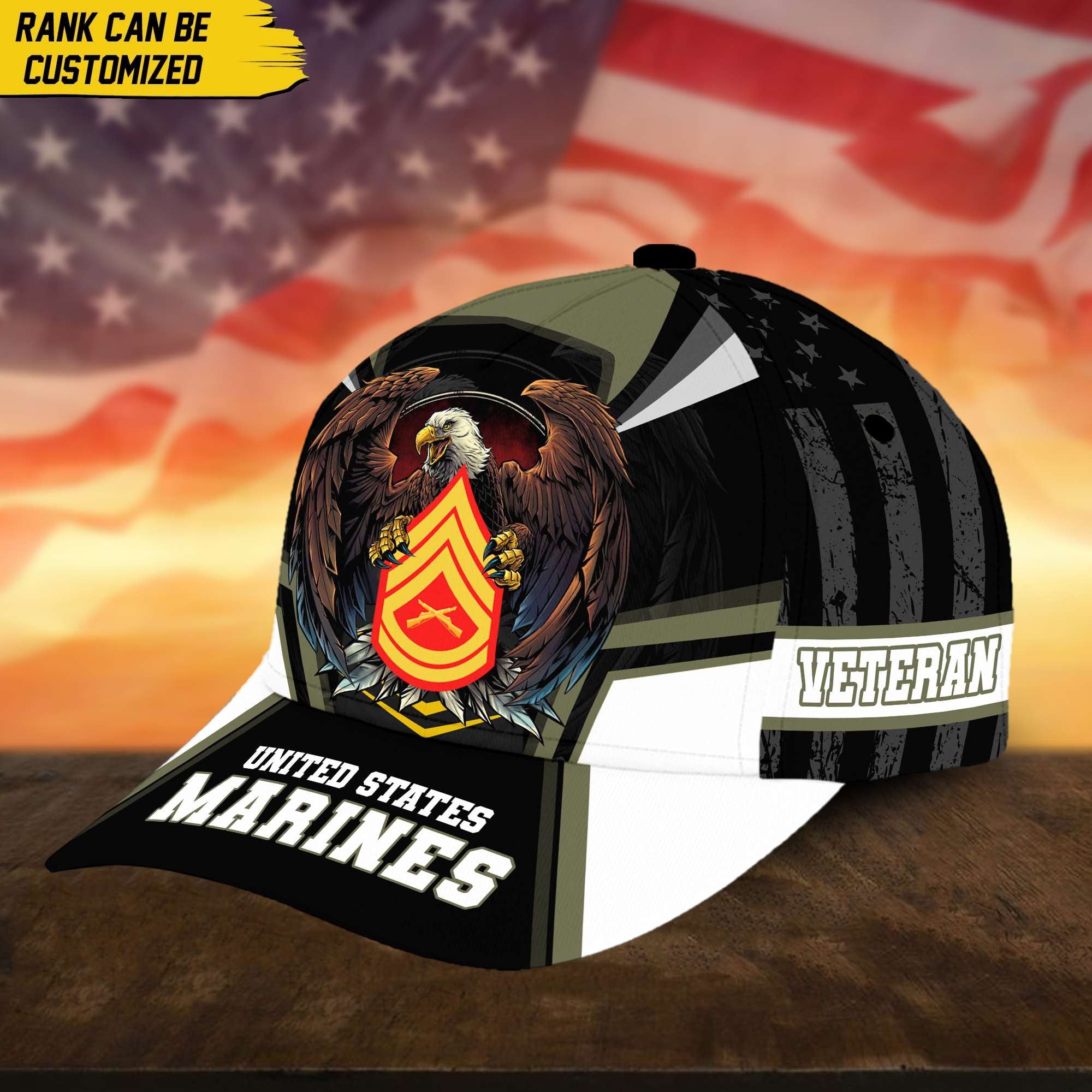 Premium Custom USMC Veteran Cap, Gift for Marine Veteran VPVC002403