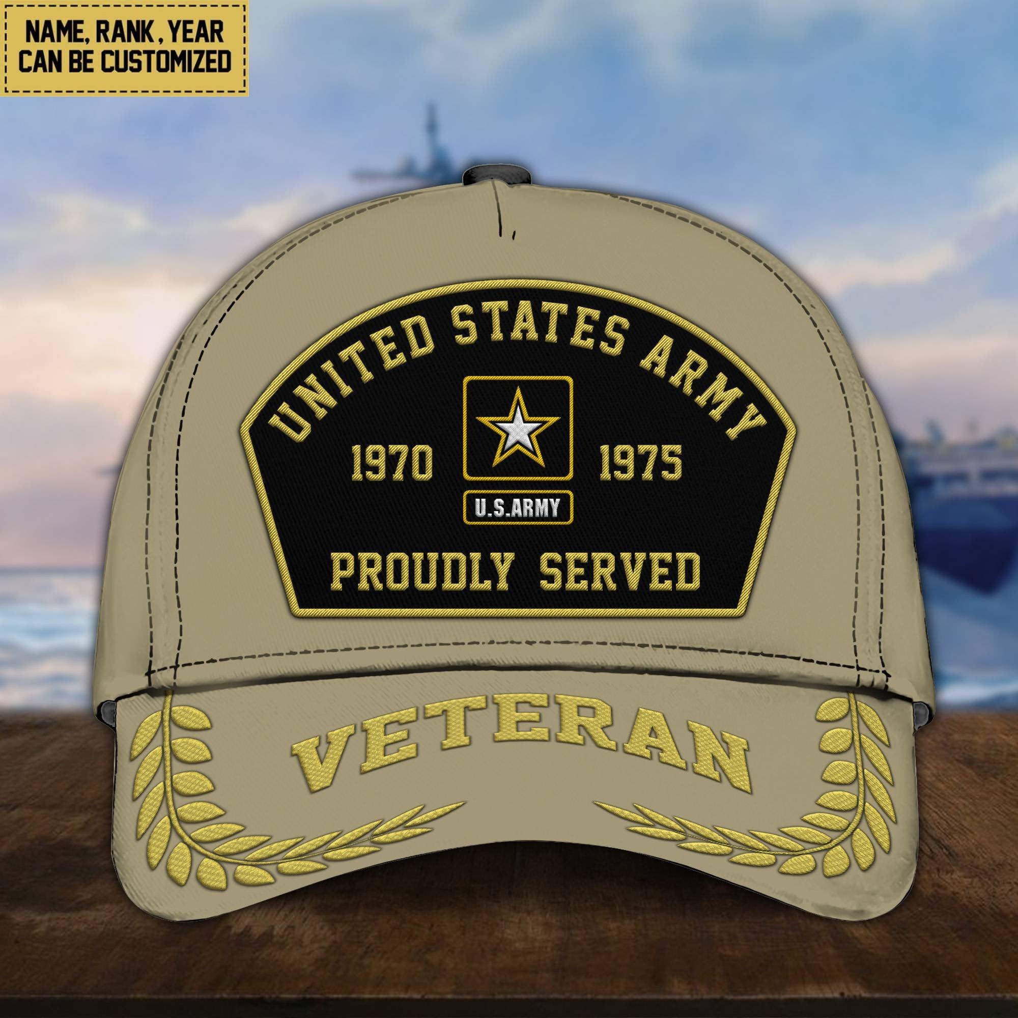 Premium Custom US Veterans Embroidered Cap, Gift For Veterans Day, Father's Day, Independence Day APVC110603