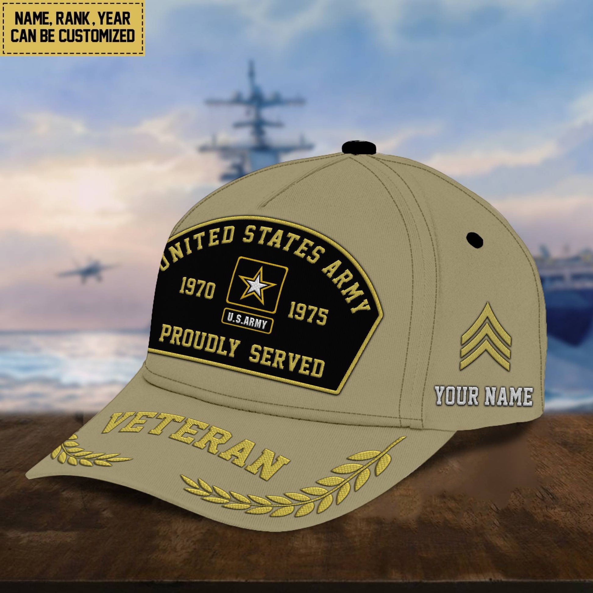 Premium Custom US Veterans Embroidered Cap, Gift For Veterans Day, Father's Day, Independence Day APVC110603
