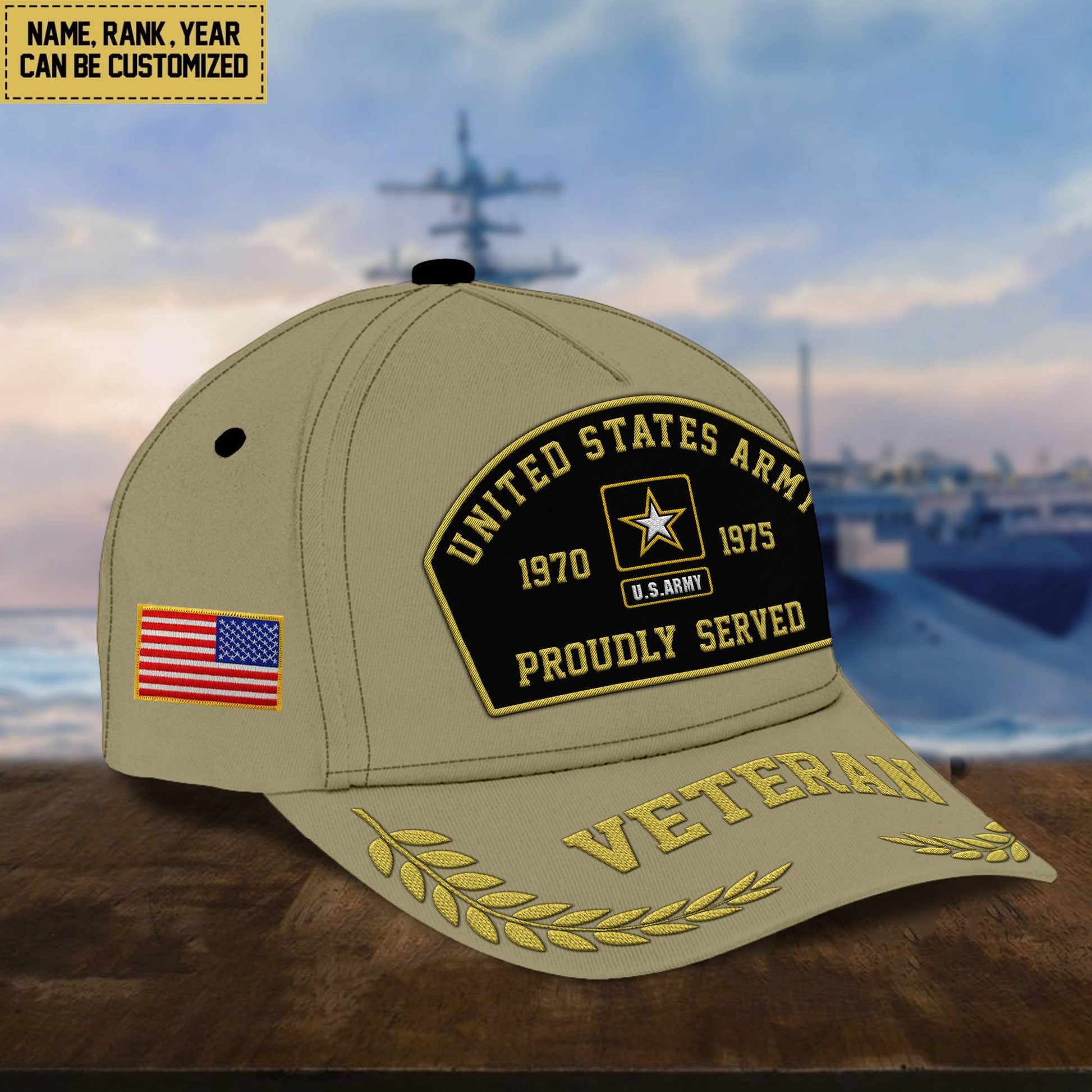 Premium Custom US Veterans Embroidered Cap, Gift For Veterans Day, Father's Day, Independence Day APVC110603