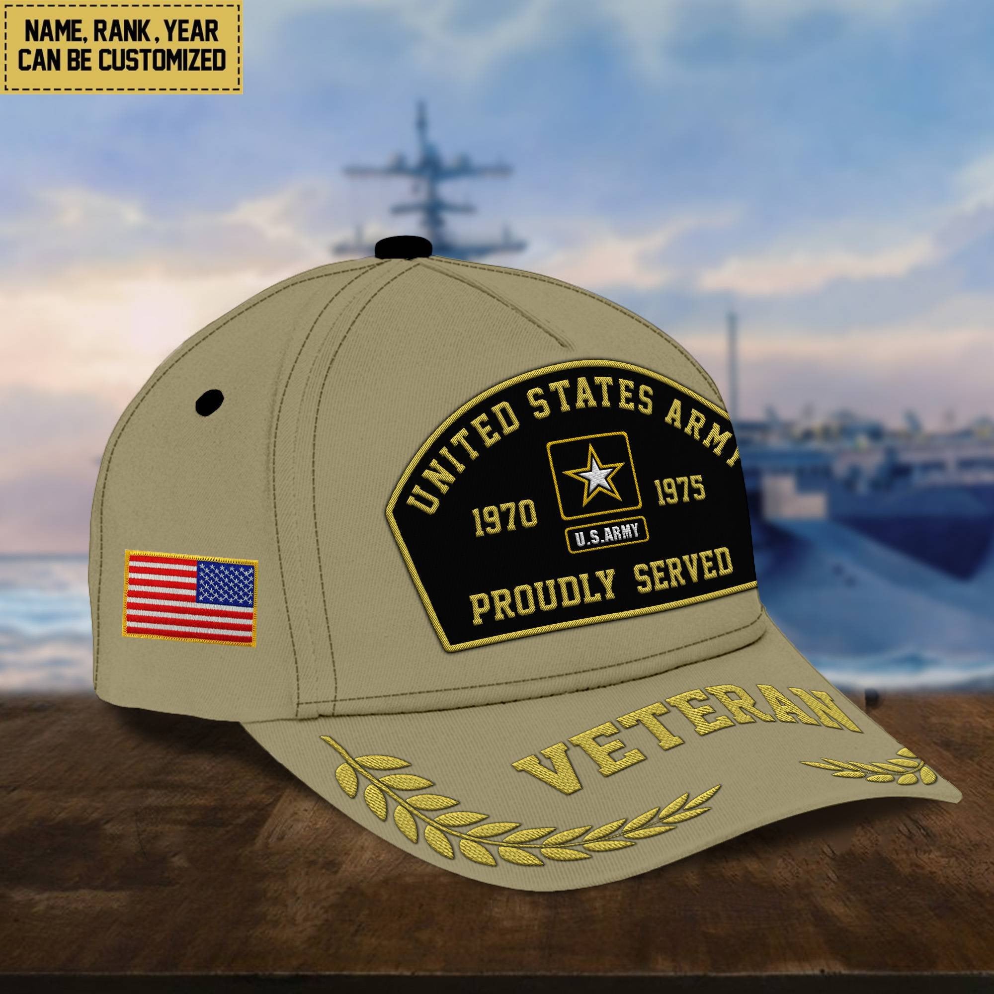 Premium Custom US Veterans Embroidered Cap, Gift For Veterans Day, Father's Day, Independence Day APVC110603
