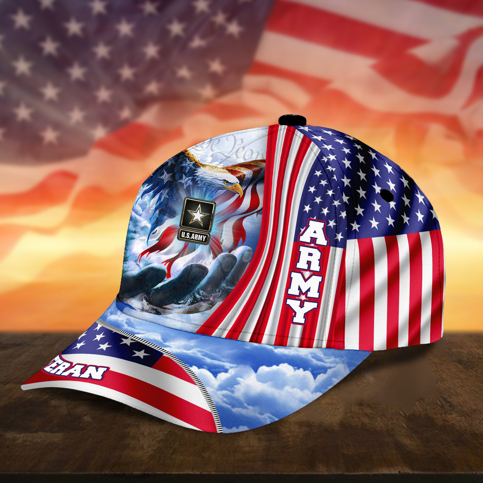 Premium Custom US Army Cap, Gift for Army Veteran, Gift for Veterans Day, Father's Day, Independence Day VPVC002601