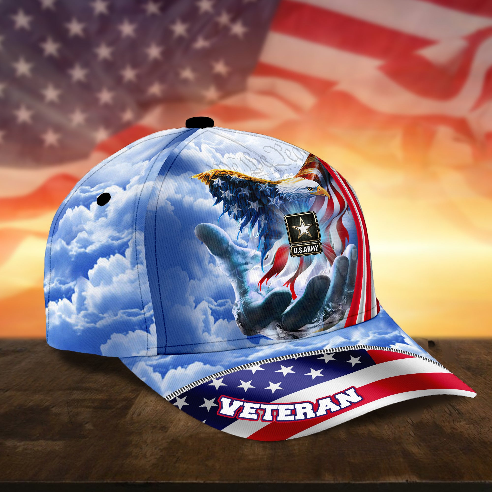Premium Custom US Army Cap, Gift for Army Veteran, Gift for Veterans Day, Father's Day, Independence Day VPVC002601
