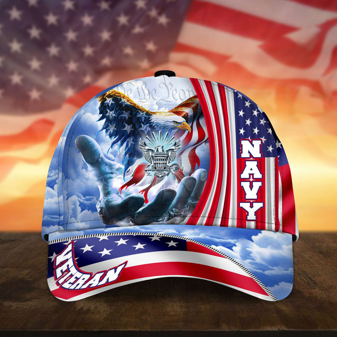 Premium Custom US Navy Cap, Gifts for Navy Veteran, Hat Gifts for Dad, for Husband, Gift for Veterans Day, Father's Day, Independence Day VPVC002602
