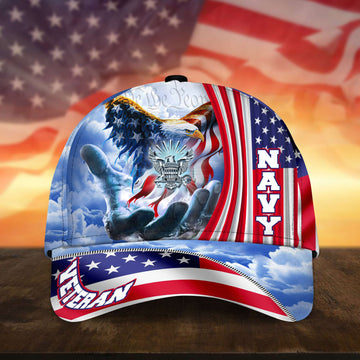 Premium Custom US Navy Cap, Gifts for Navy Veteran, Hat Gifts for Dad, for Husband, Gift for Veterans Day, Father's Day, Independence Day VPVC002602