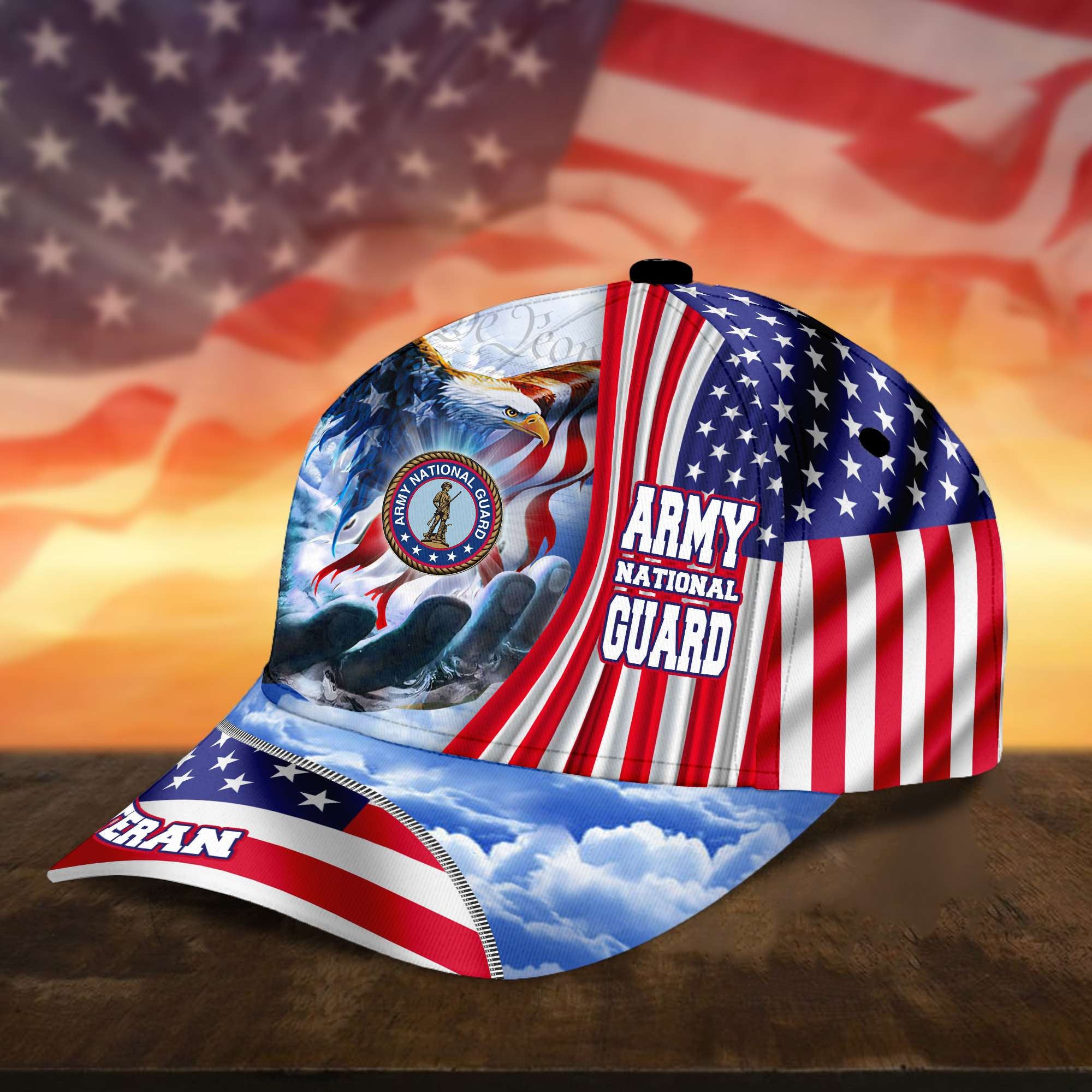 Premium Custom US Army National Guard Cap, Gifts for National Guard Veterans, Hat Gifts for Dad, for Husband, Gift for Veterans Day, Father's Day, Independence Day VPVC002608