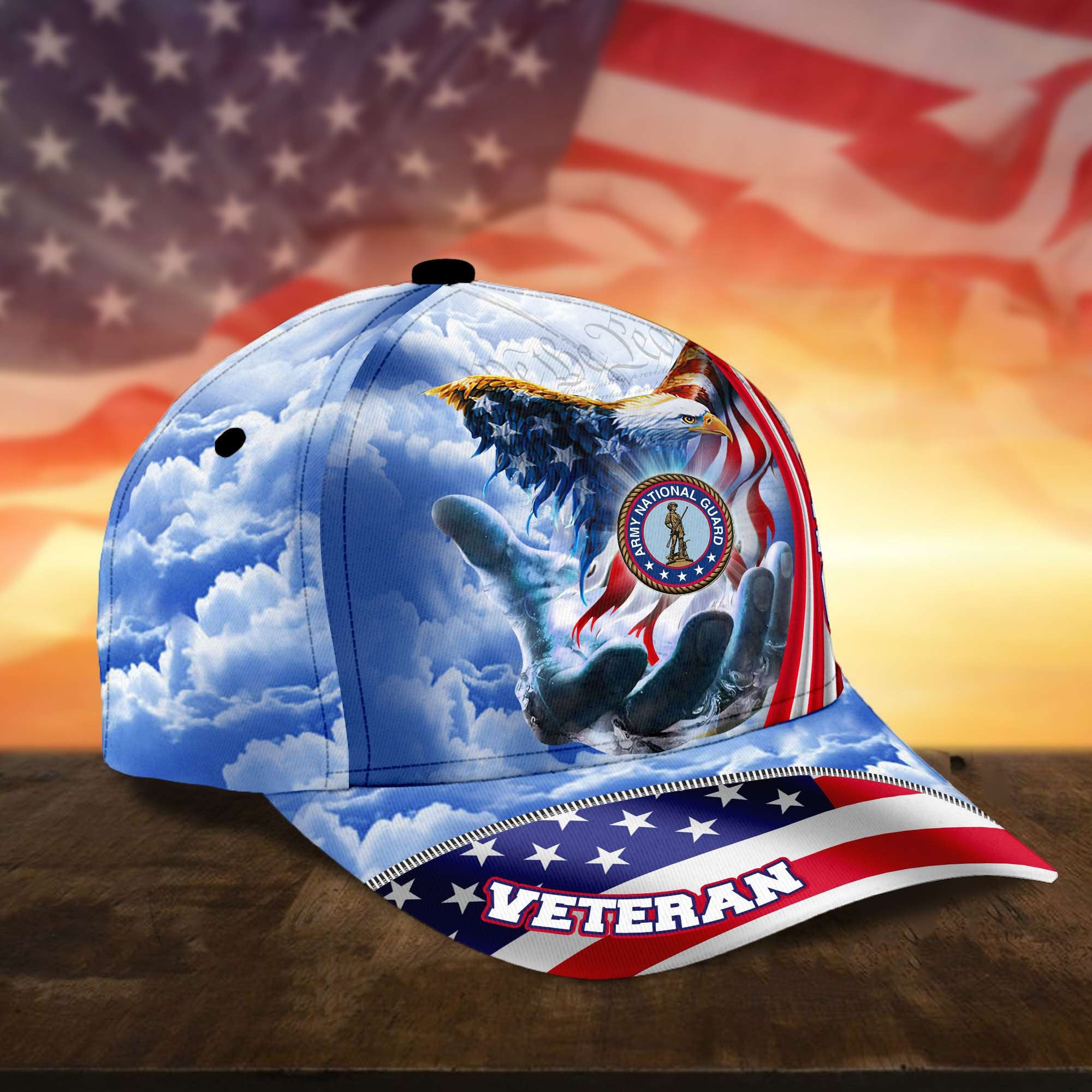 Premium Custom US Army National Guard Cap, Gifts for National Guard Veterans, Hat Gifts for Dad, for Husband, Gift for Veterans Day, Father's Day, Independence Day VPVC002608