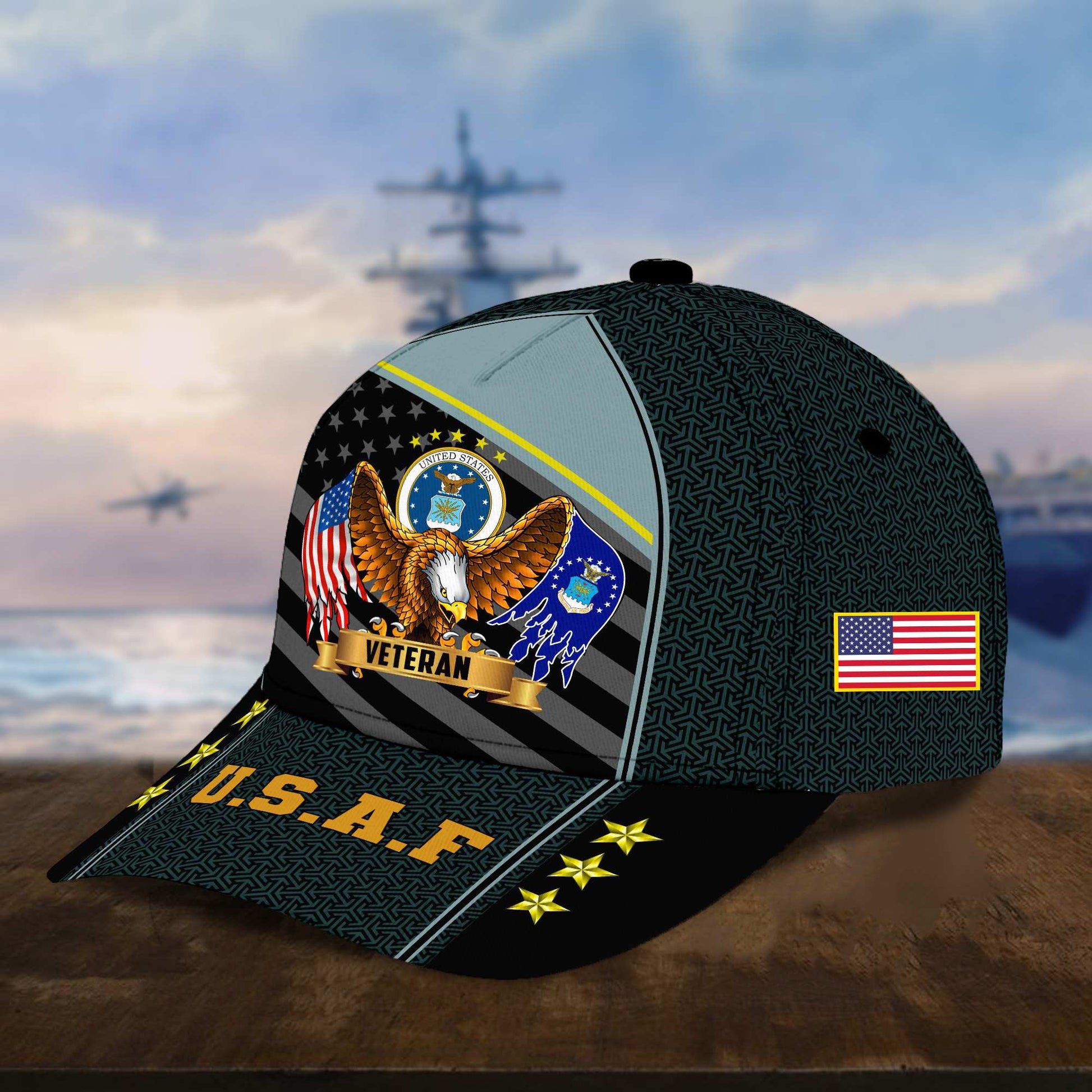 Premium USAF Cap, Gifts for Air Force Veteran, Hat Gifts for Dad, for Husband VPVC002704