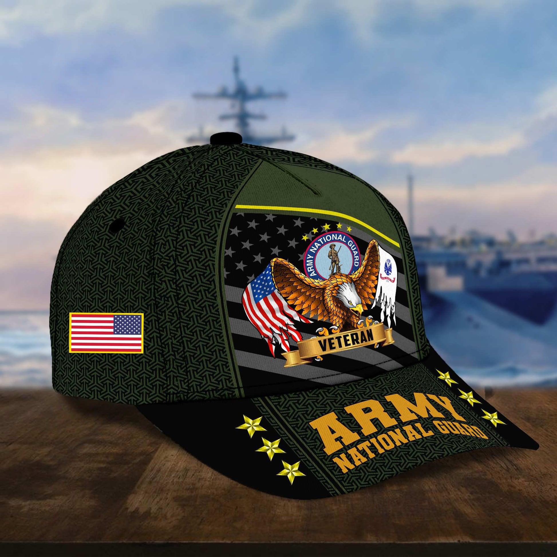 Premium US Army National Guard Cap, Gifts for Army National Guard Veteran, Hat Gifts for Dad, for Husband VPVC002708