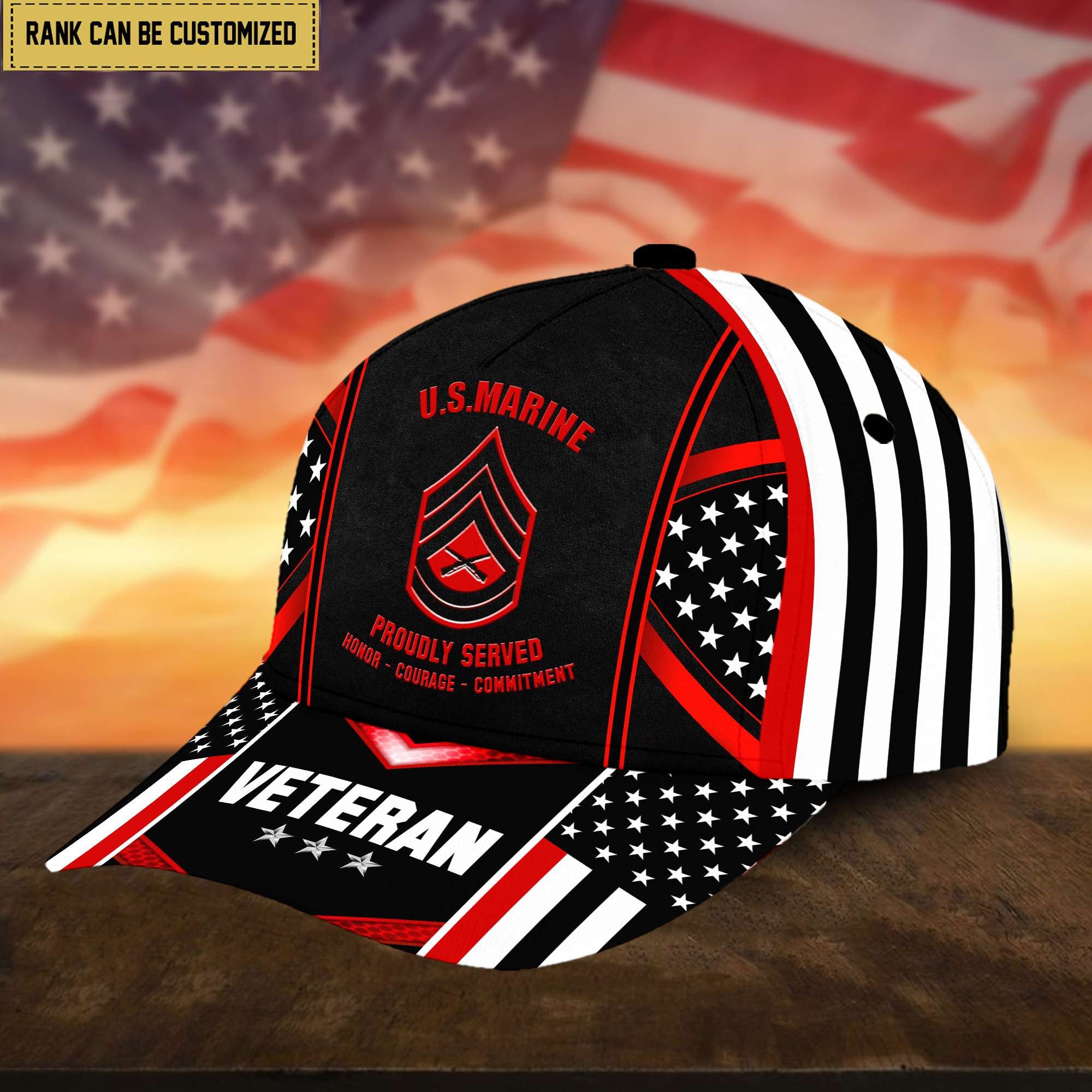 Premium Custom USMC Cap, Hat for Marine Veteran, Gifts for Dad, for Husband VPVC002503