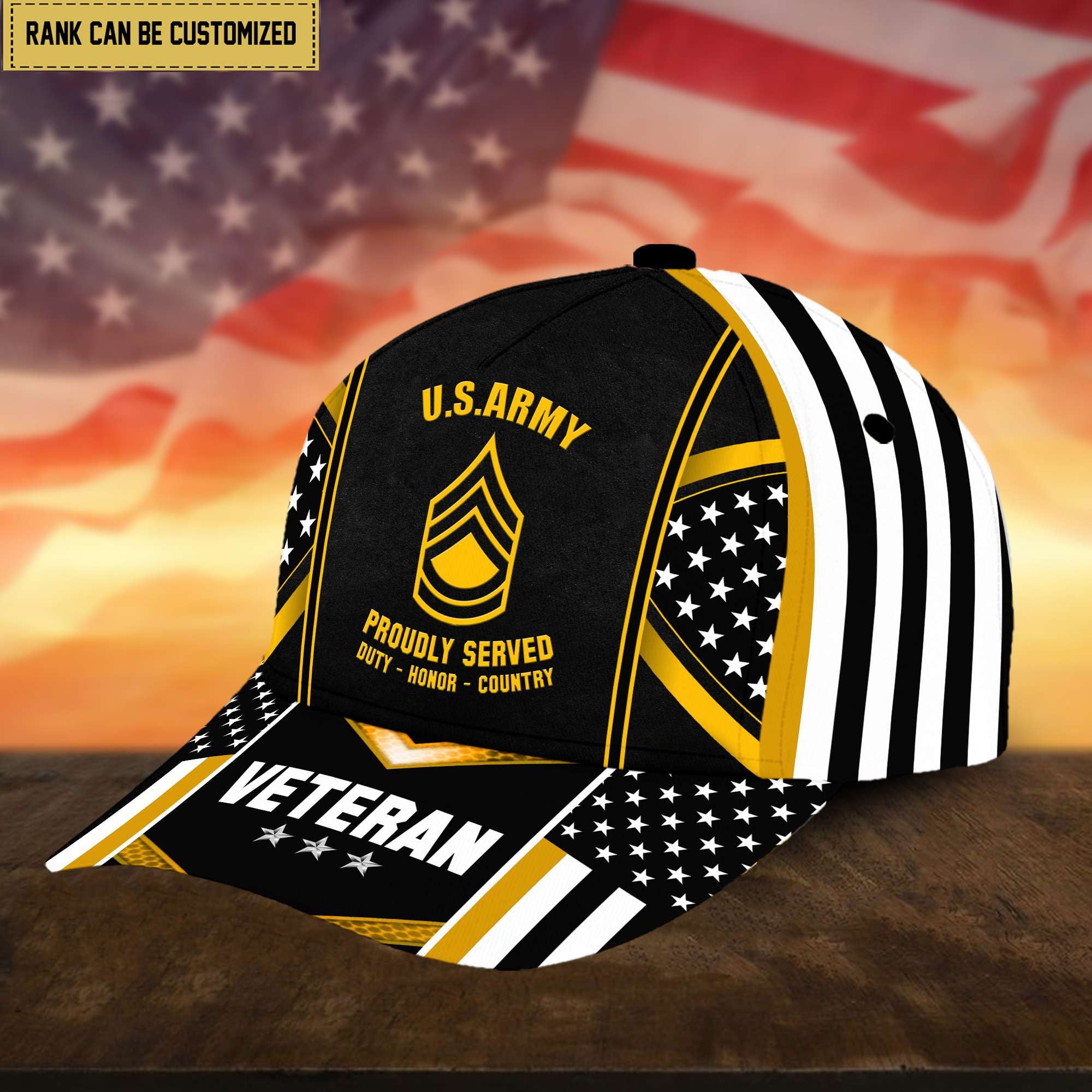 Premium Custom US Army Cap, Hat for Army Veteran, Gifts for Dad, for Husband VPVC002501