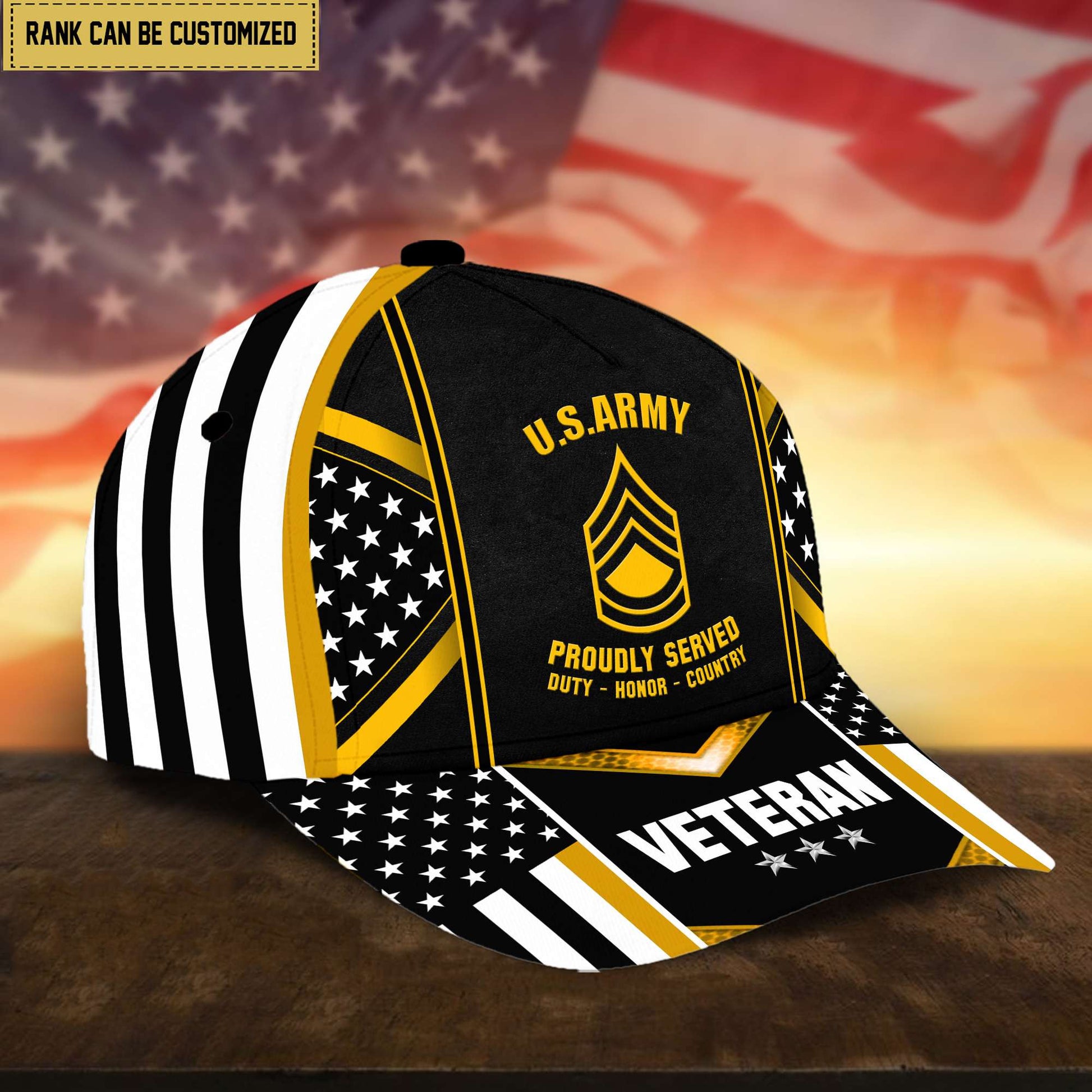 Premium Custom US Army Cap, Hat for Army Veteran, Gifts for Dad, for Husband VPVC002501