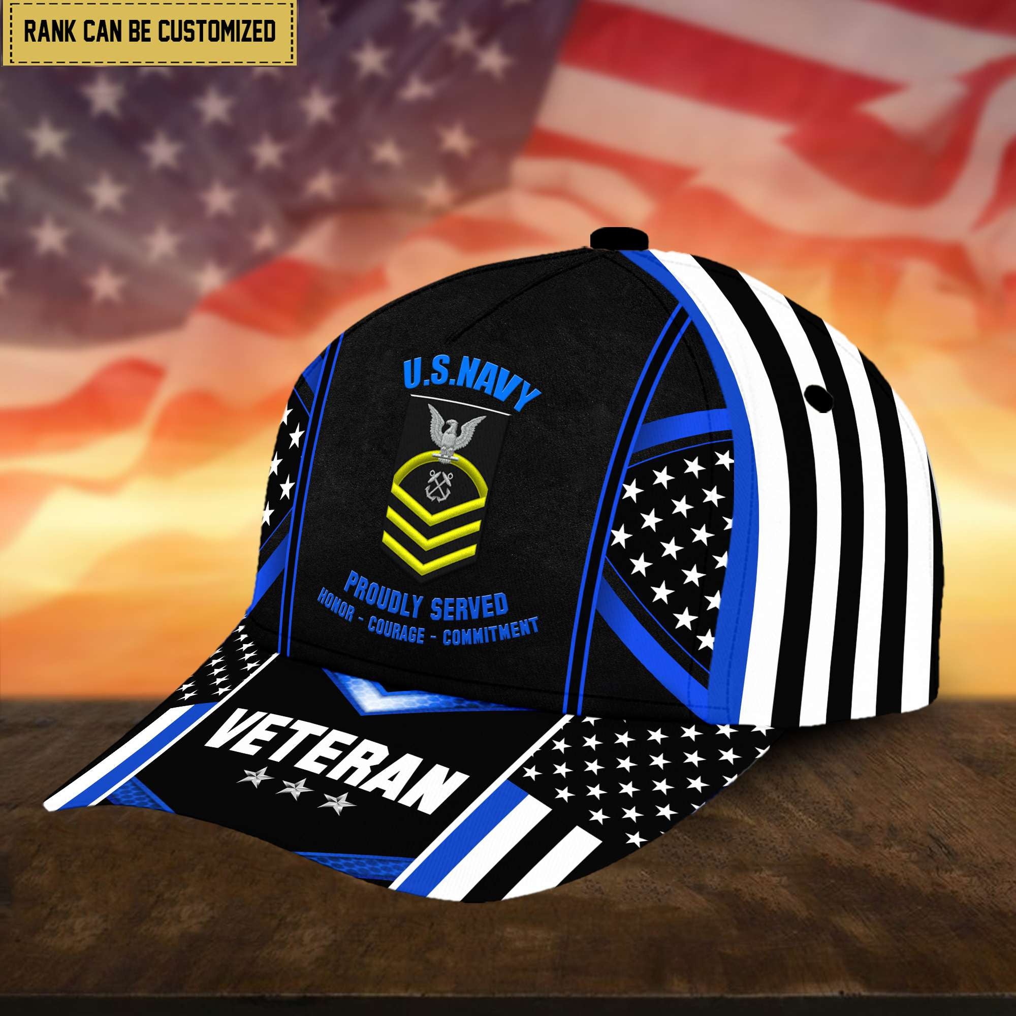 Premium Custom US Navy Cap, Hat for Navy Veteran, Gifts for Dad, for Husband VPVC002502