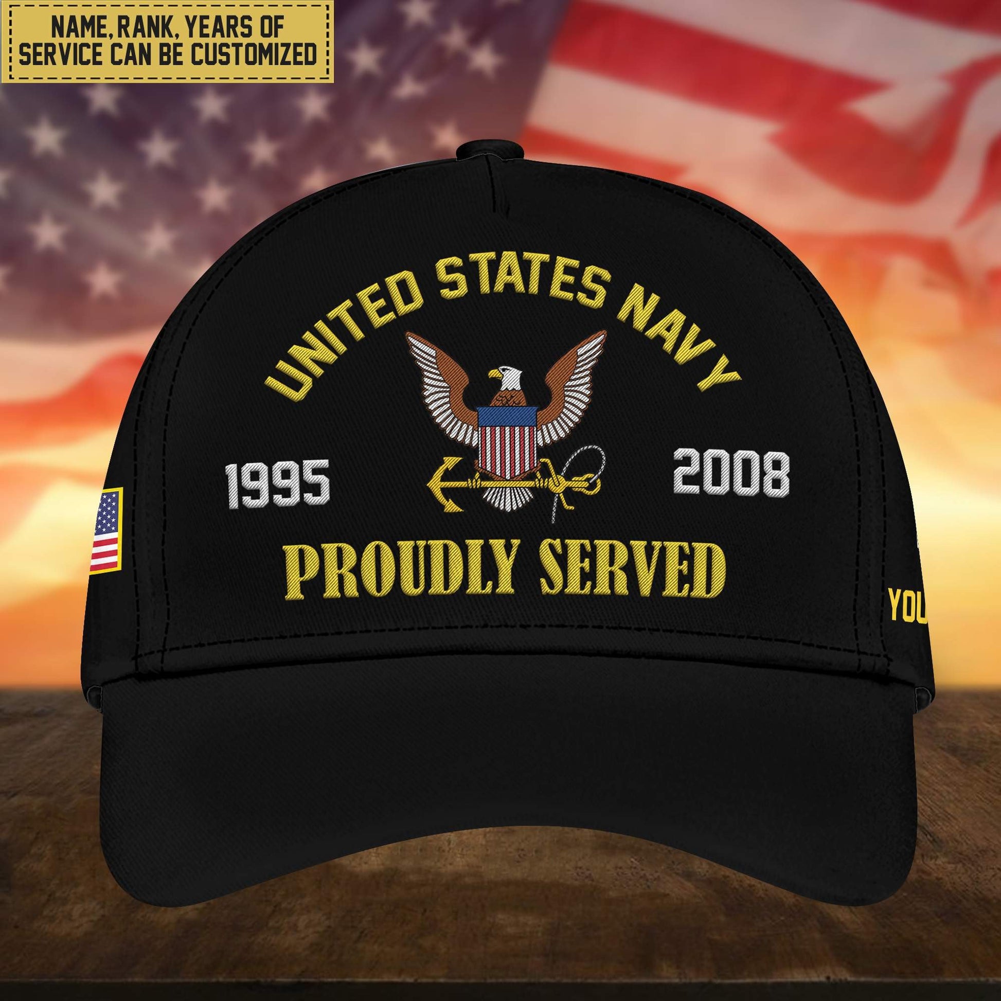 Premium Custom US Navy Embroidered Cap, Hat for Navy Veteran, Gifts for Dad, for Husband VPVC300102