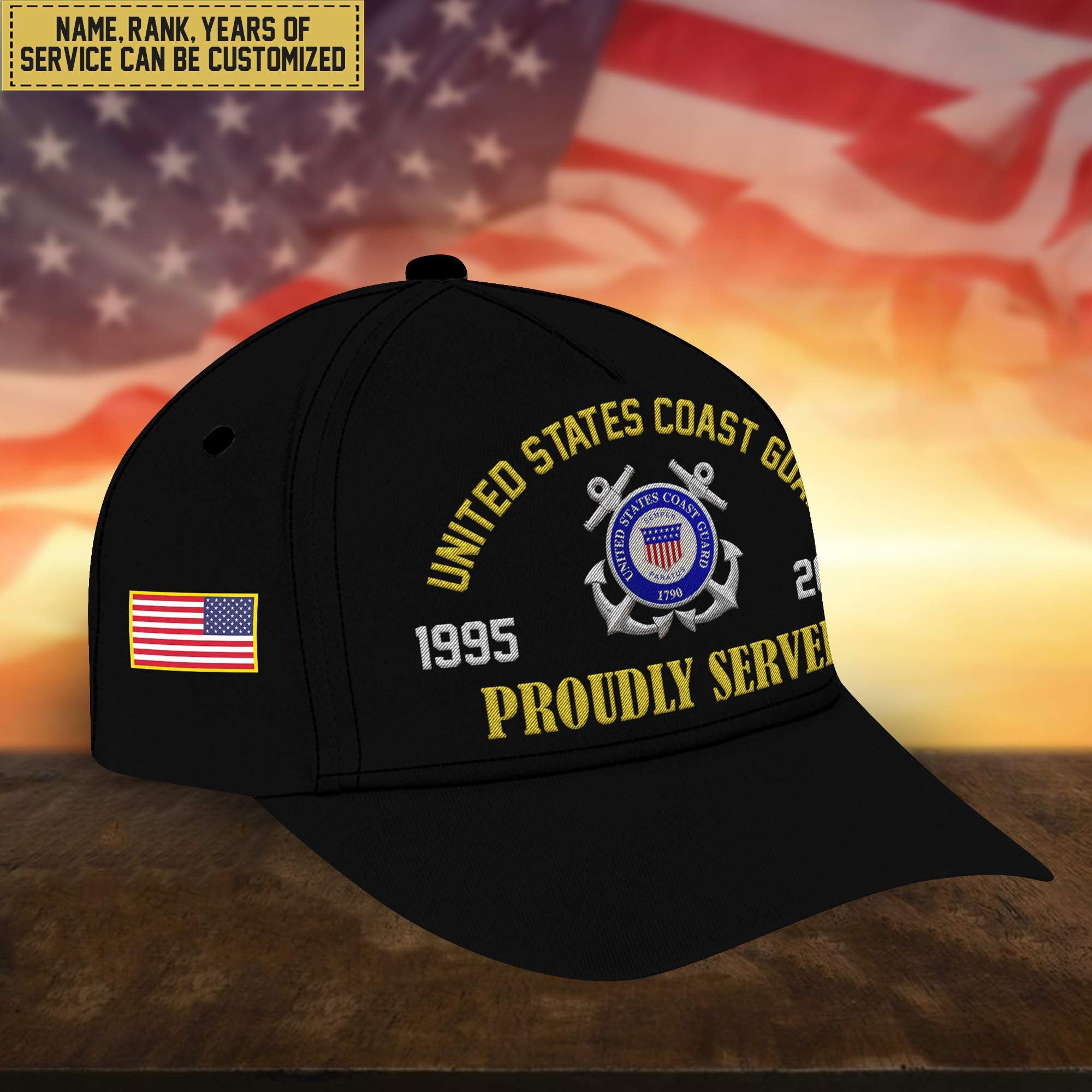 Premium Custom USCG Embroidered Cap, Hat for Coast Guard Veteran, Gifts for Dad, for Husband VPVC300105