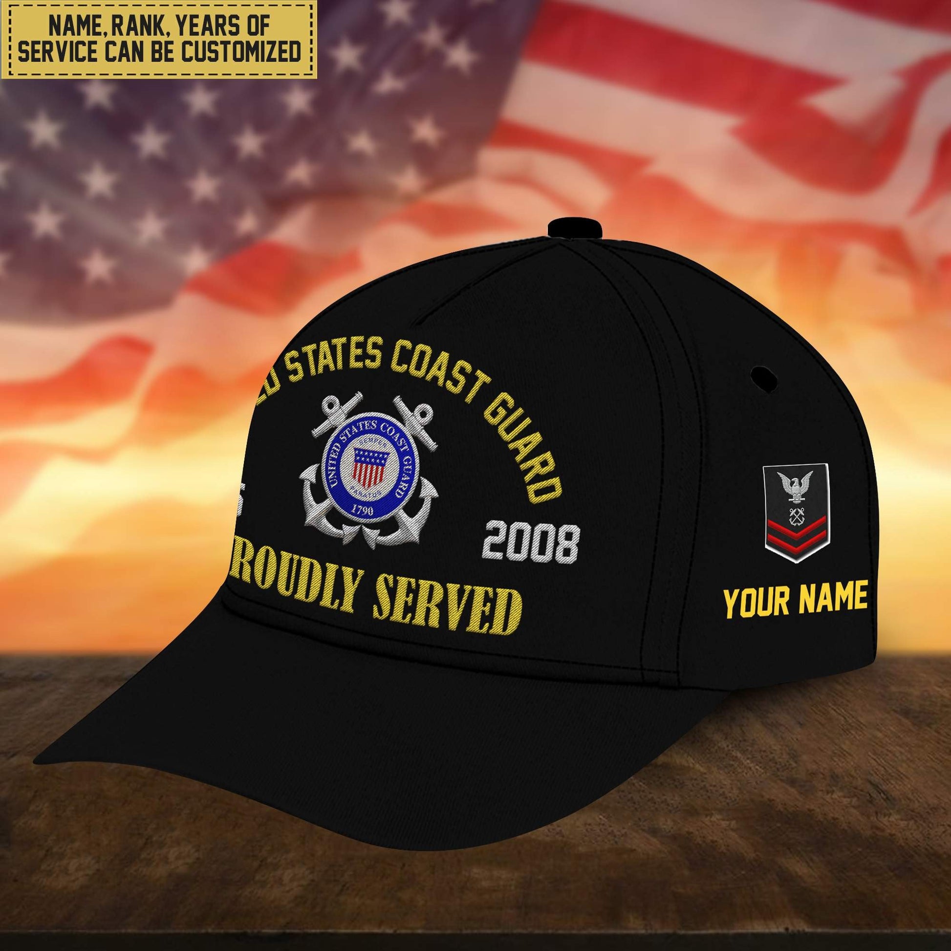 Premium Custom USCG Embroidered Cap, Hat for Coast Guard Veteran, Gifts for Dad, for Husband VPVC300105
