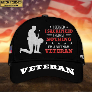 Premium Custom Vietnam Veteran Embroidered Cap, Gifts for Vietnam Veteran, Gifts for Father's Day, Veterans Day VPVC300806