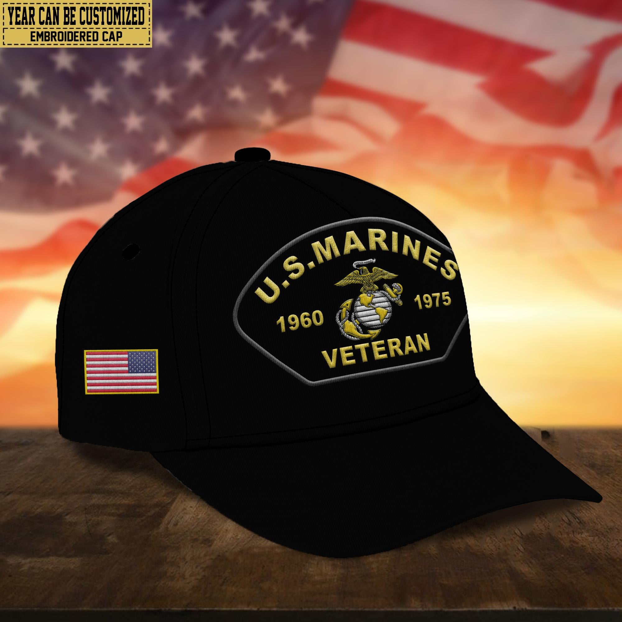 Premium USMC Veteran Embroidered Cap, Gifts for Marine Veteran, Gifts for Father's Day, Veterans Day VPVC301003