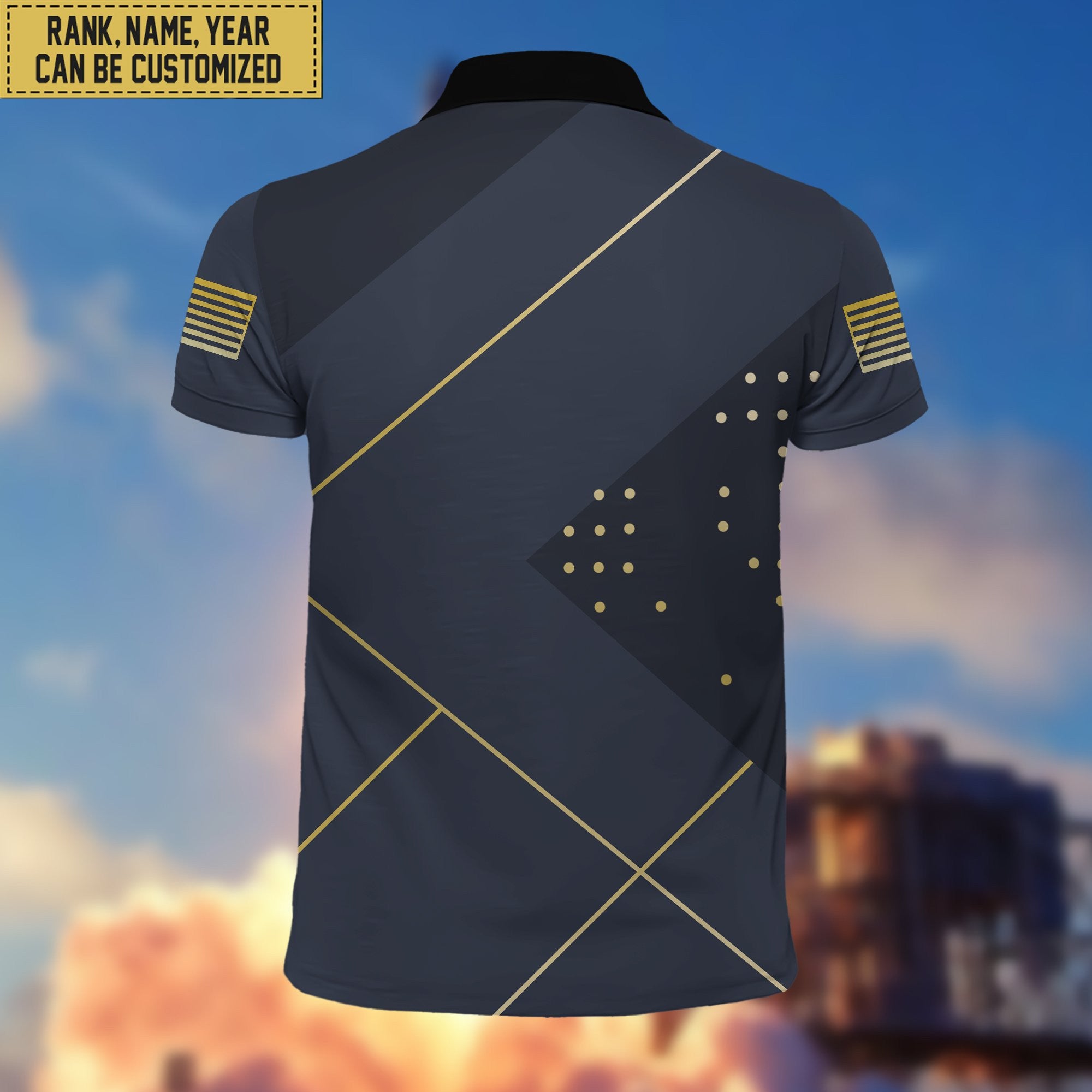 Premium Custom Name, Rank US Army Polo Shirt, Gifts for Army Veteran VPVC202001