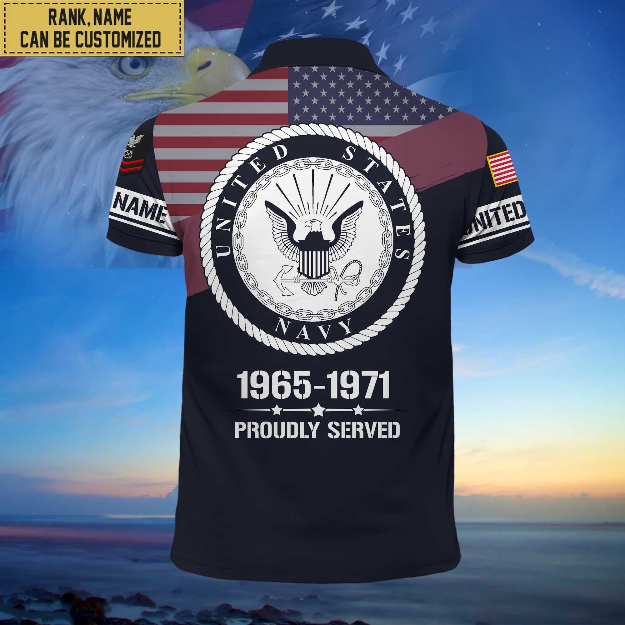 Premium Custom US Navy Polo Shirt, Gifts for Navy Veteran, Gifts For Dad, For Husband VPVC202102