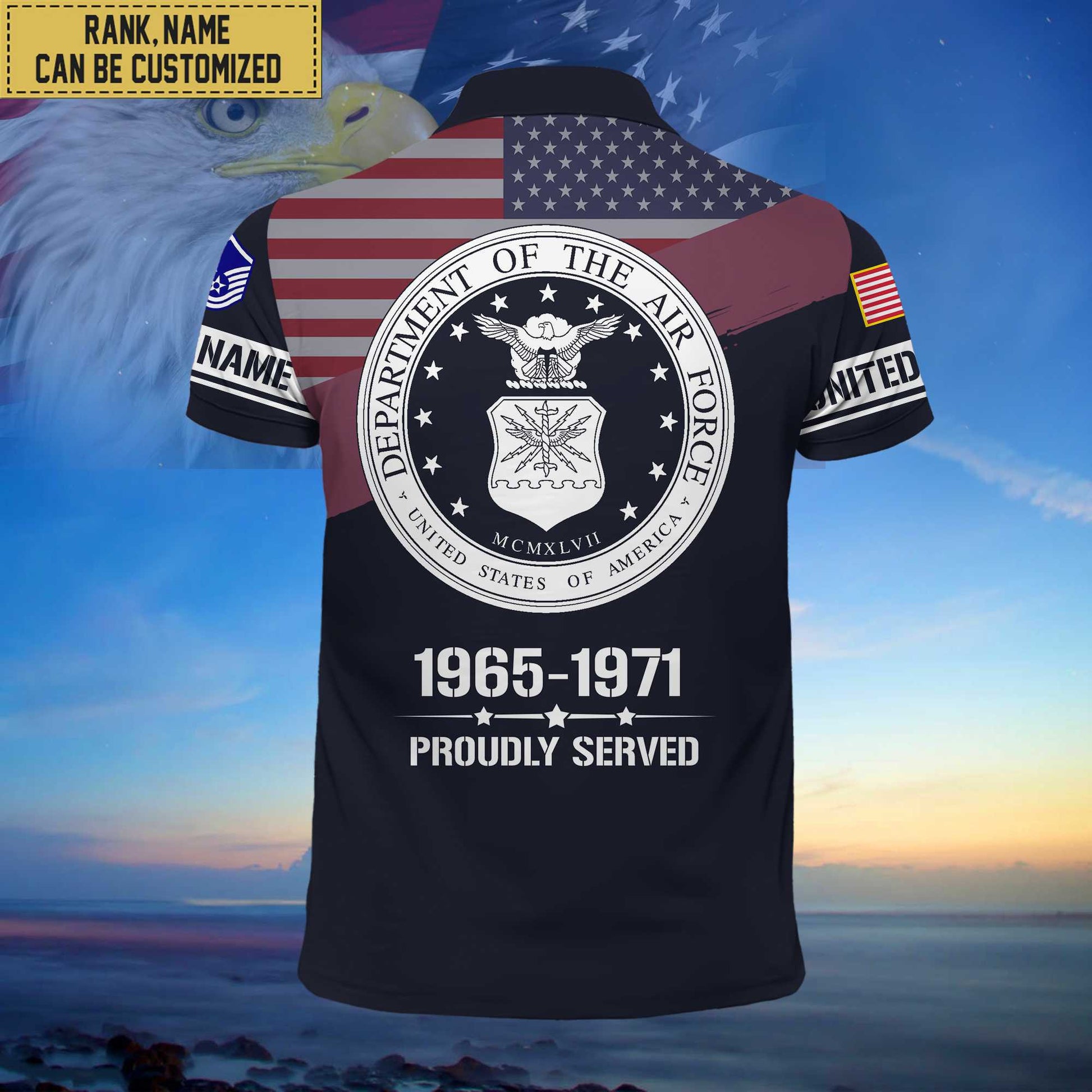 Premium Custom USAF Polo Shirt, Gifts for Air Force Veteran, Gifts For Dad, For Husband VPVC202104