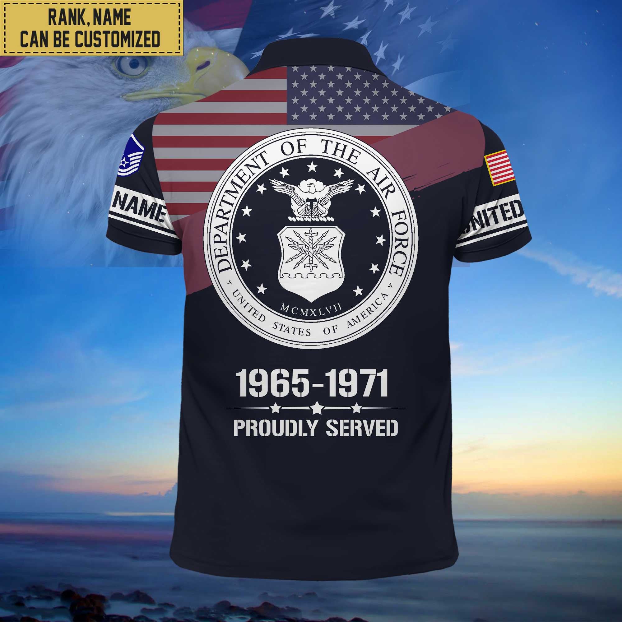 Premium Custom USAF Polo Shirt, Gifts for Air Force Veteran, Gifts For Dad, For Husband VPVC202104