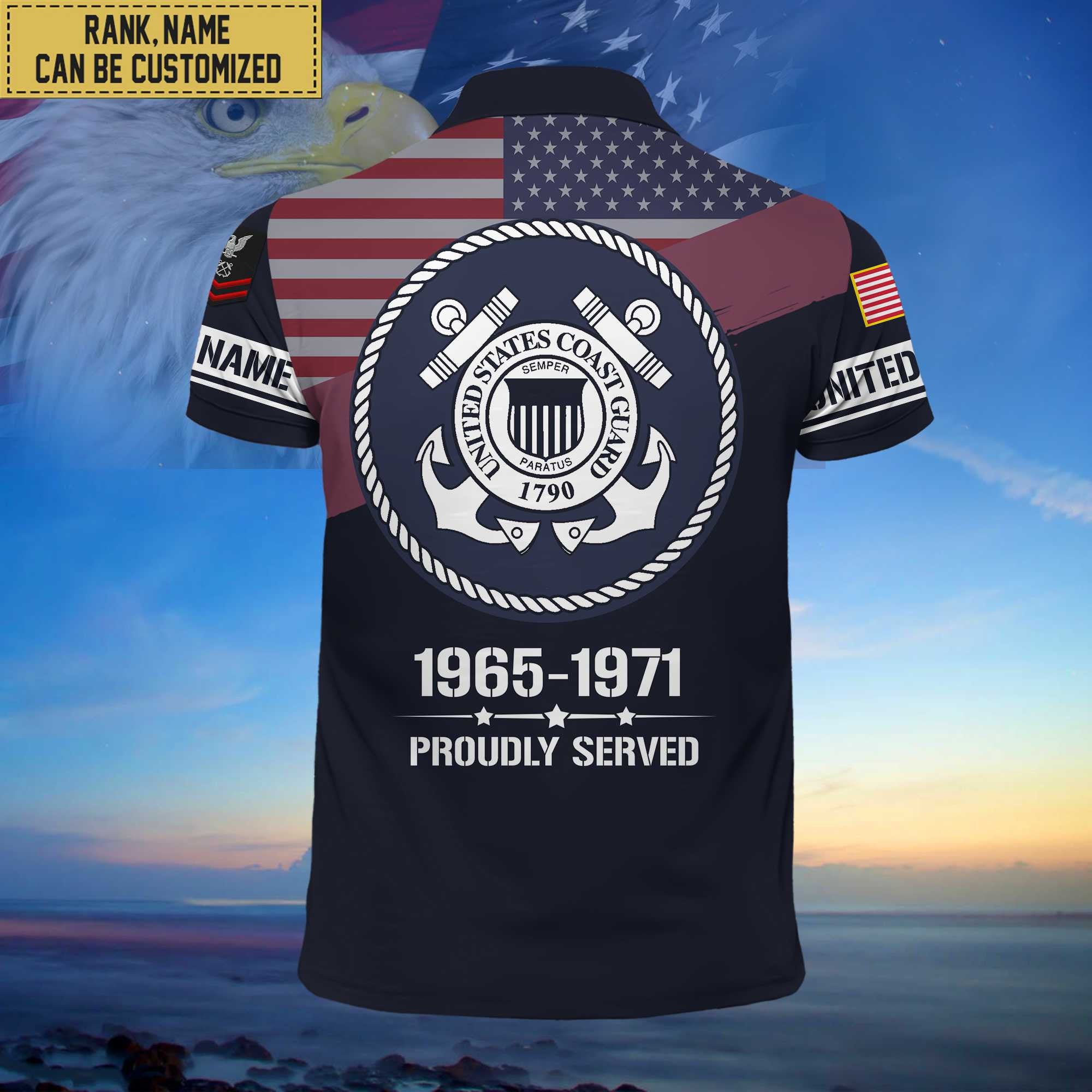 Premium Custom USCG Polo Shirt, Gifts for Coast Guard Veteran, Gifts For Dad, For Husband VPVC202105