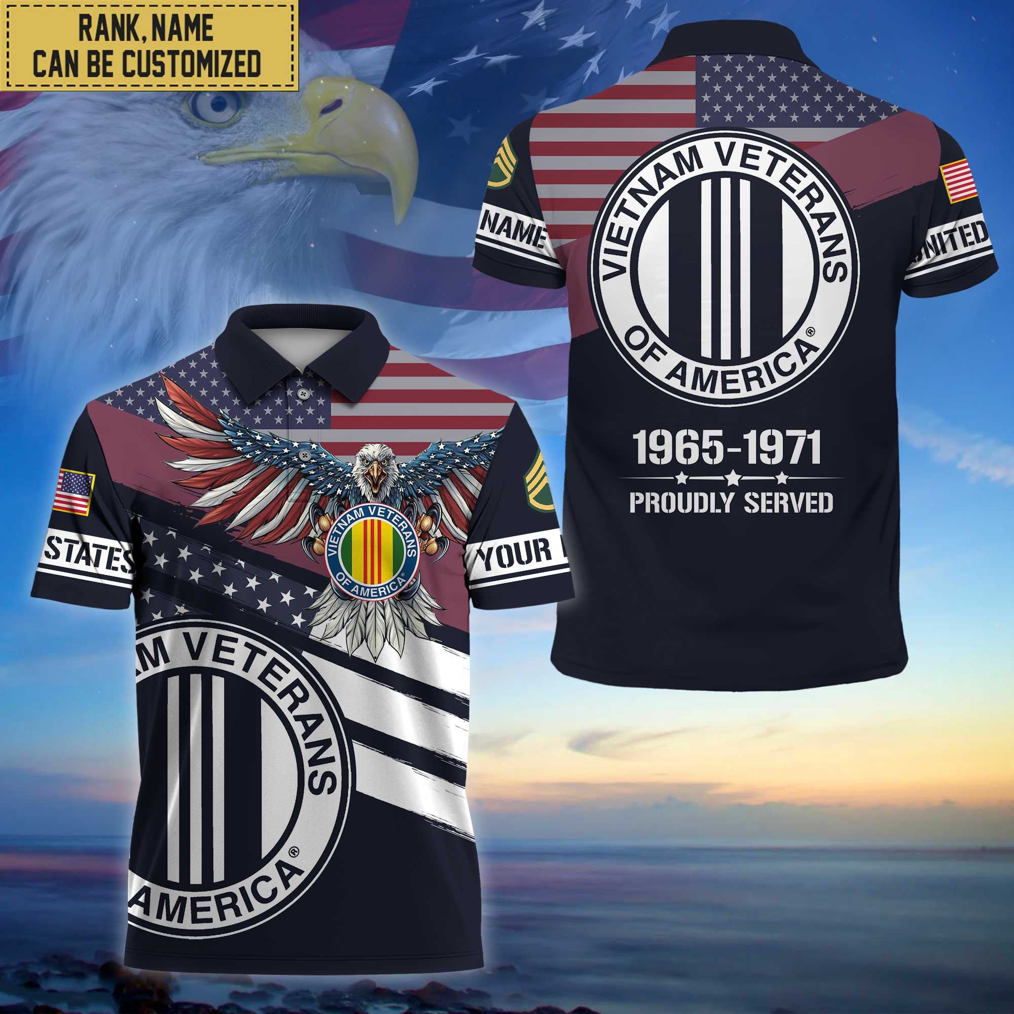 Premium Custom Vietnam Veteran Polo Shirt, Gifts for Vietnam Veteran, Gifts For Dad, For Husband VPVC202106