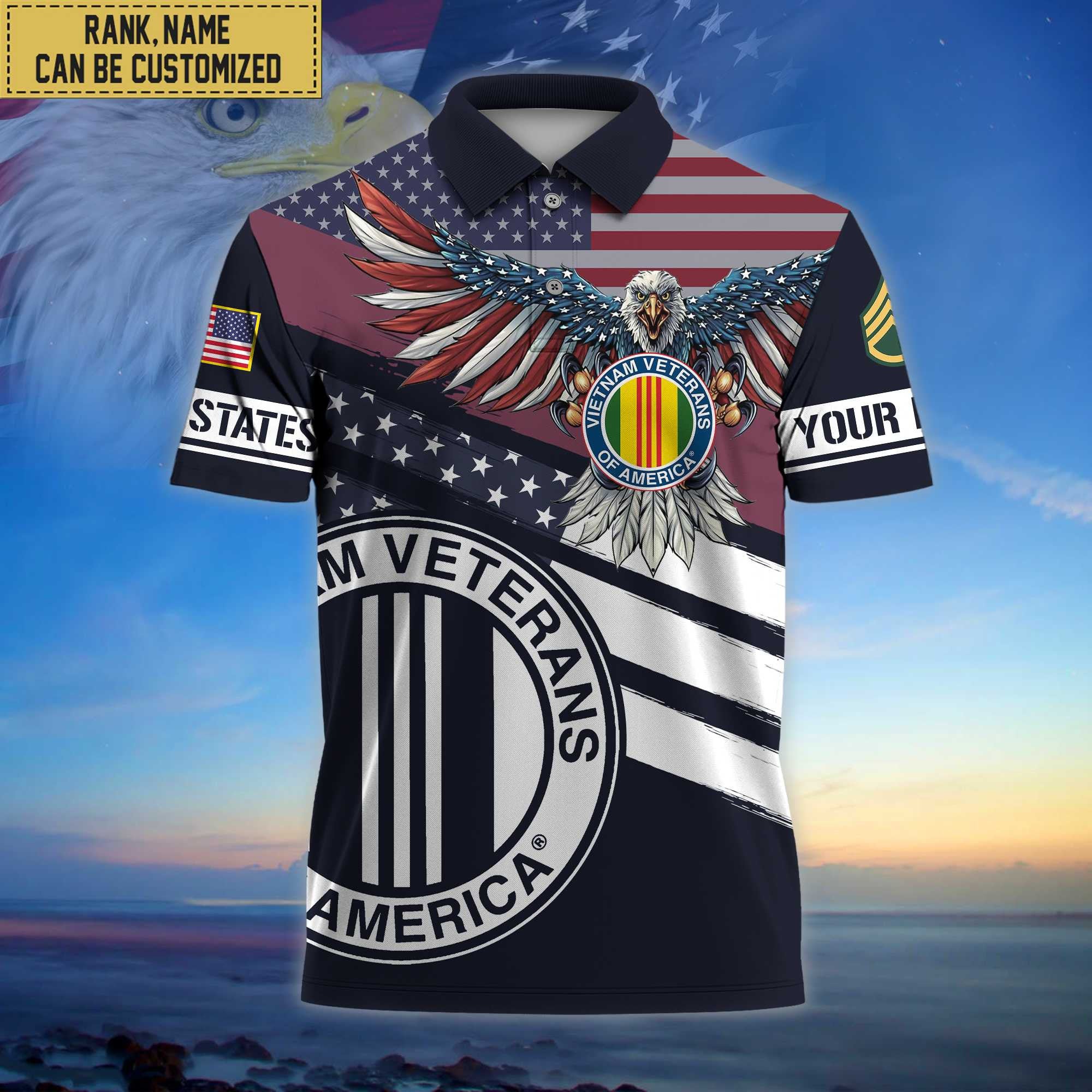 Premium Custom Vietnam Veteran Polo Shirt, Gifts for Vietnam Veteran, Gifts For Dad, For Husband VPVC202106