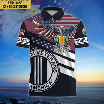 Premium Custom Vietnam Veteran Polo Shirt, Gifts for Vietnam Veteran, Gifts For Dad, For Husband VPVC202106