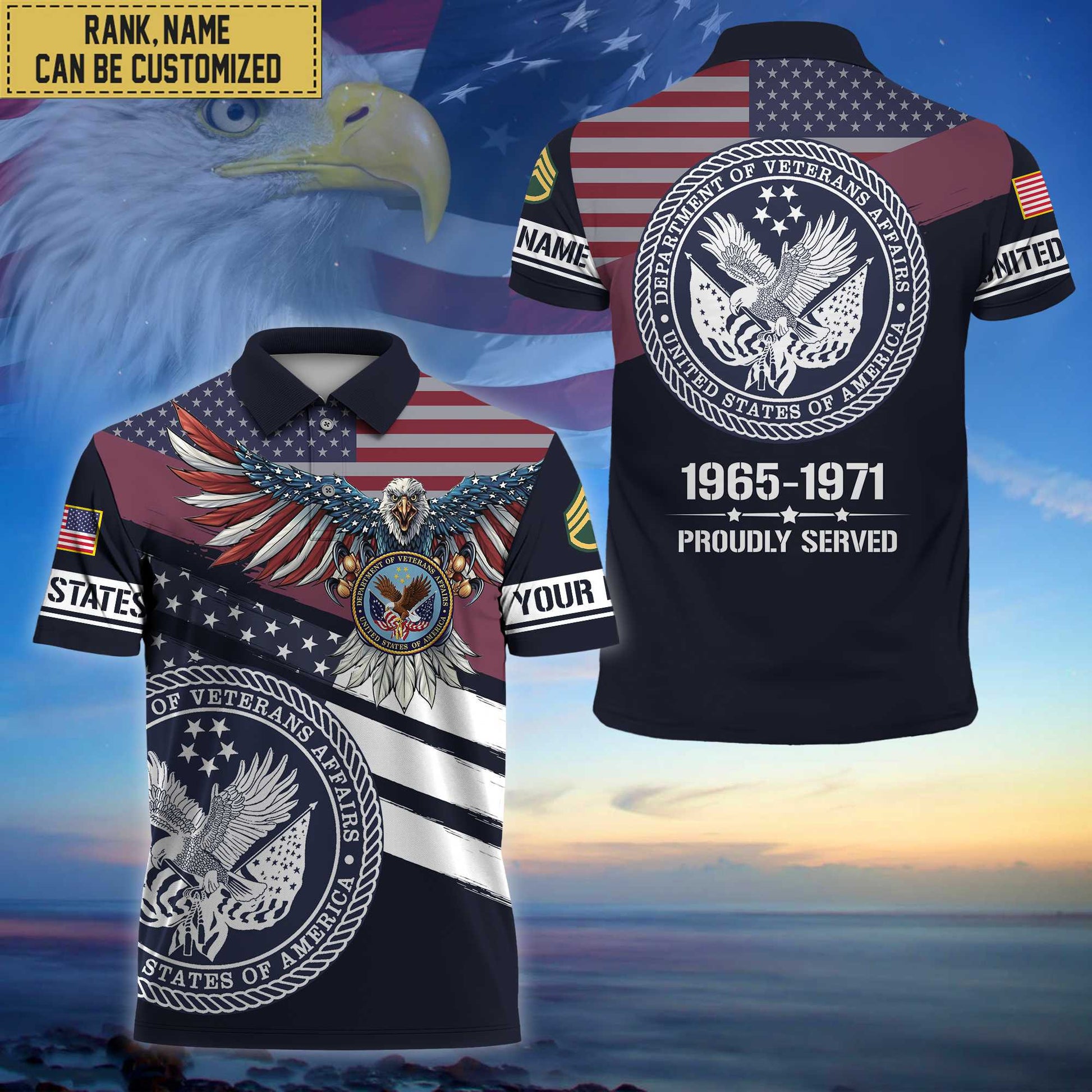 Premium Custom US Veteran Polo Shirt, Gifts for US Veteran, Gifts For Dad, For Husband VPVC202107