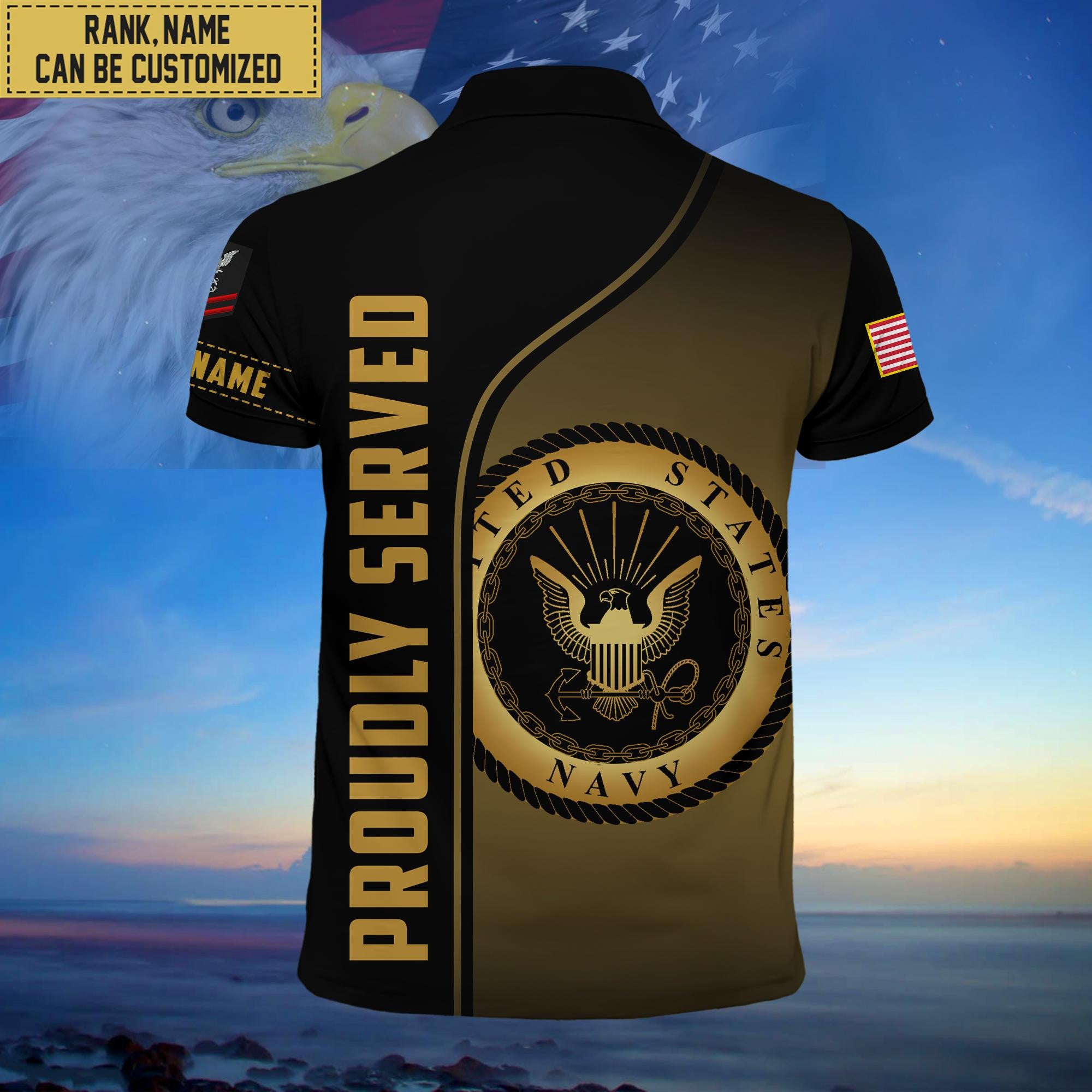 Premium Custom US Navy Polo Shirt, Gifts for Navy Veteran, Gifts For Dad, For Husband VPVC202202