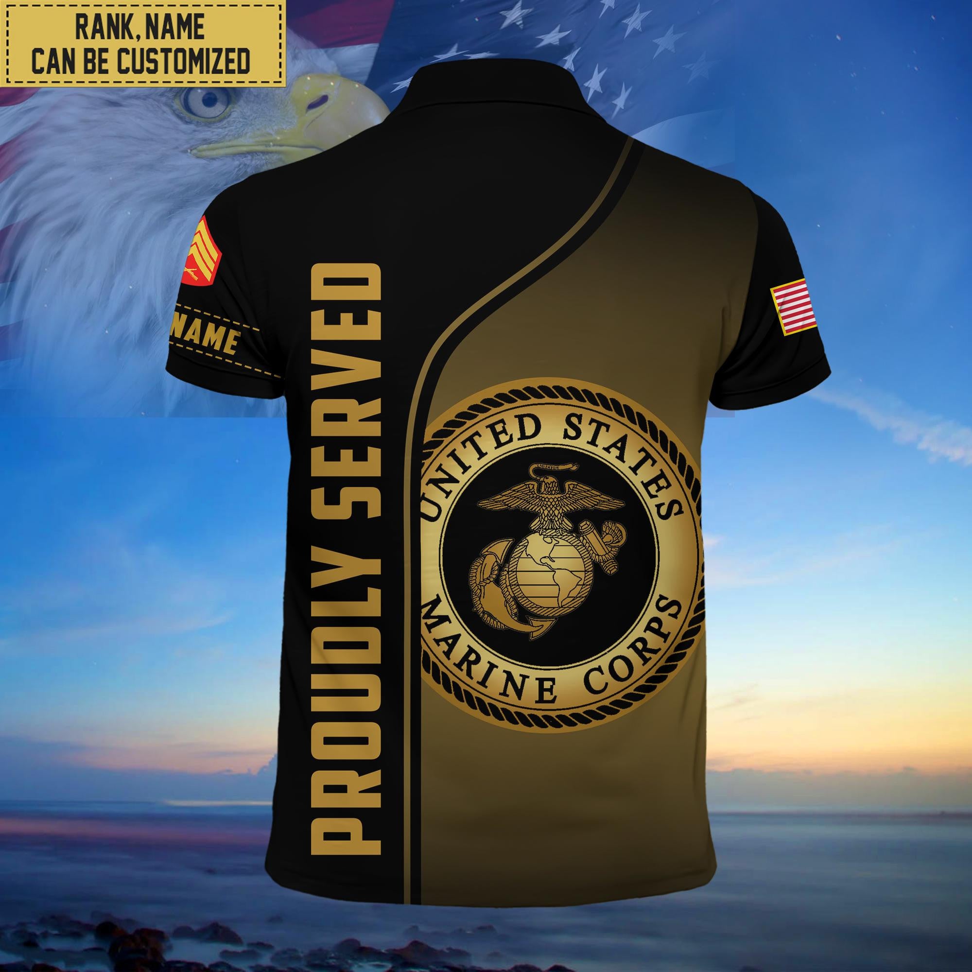 Premium Custom USMC Polo Shirt, Gifts for Marine Veteran, Gifts For Dad, For Husband VPVC202203