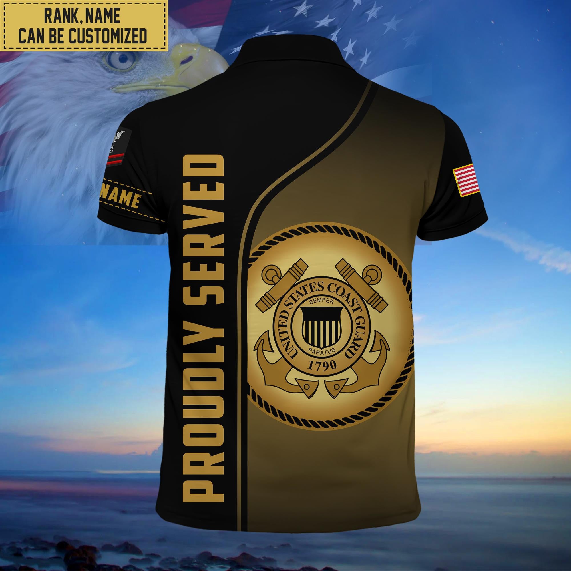 Premium Custom USCG Polo Shirt, Gifts for Coast Guard Veteran, Gifts For Dad, For Husband VPVC202205