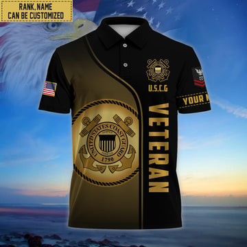 Premium Custom USCG Polo Shirt, Gifts for Coast Guard Veteran, Gifts For Dad, For Husband VPVC202205