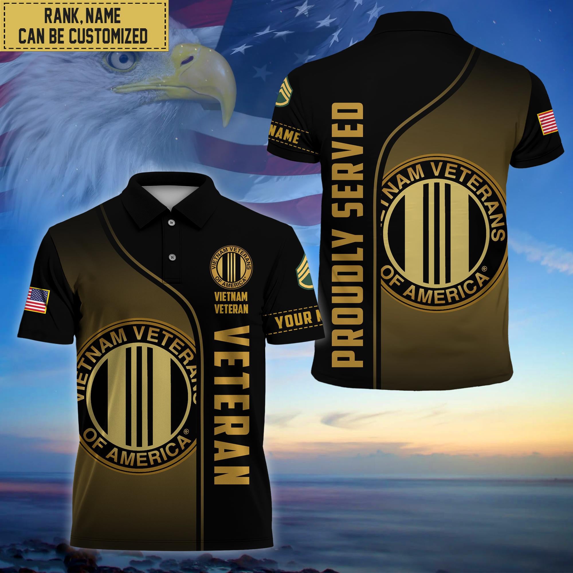 Premium Custom Vietnam Veteran Polo Shirt, Gifts for Vietnam Veteran, Gifts For Dad, For Husband VPVC202206