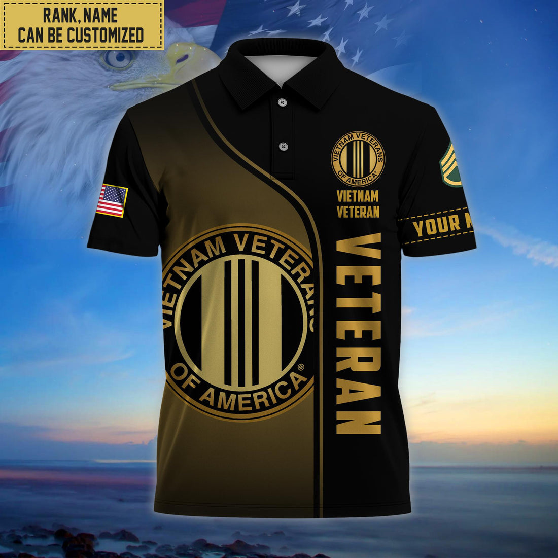 Premium Custom Vietnam Veteran Polo Shirt, Gifts for Vietnam Veteran, Gifts For Dad, For Husband VPVC202206