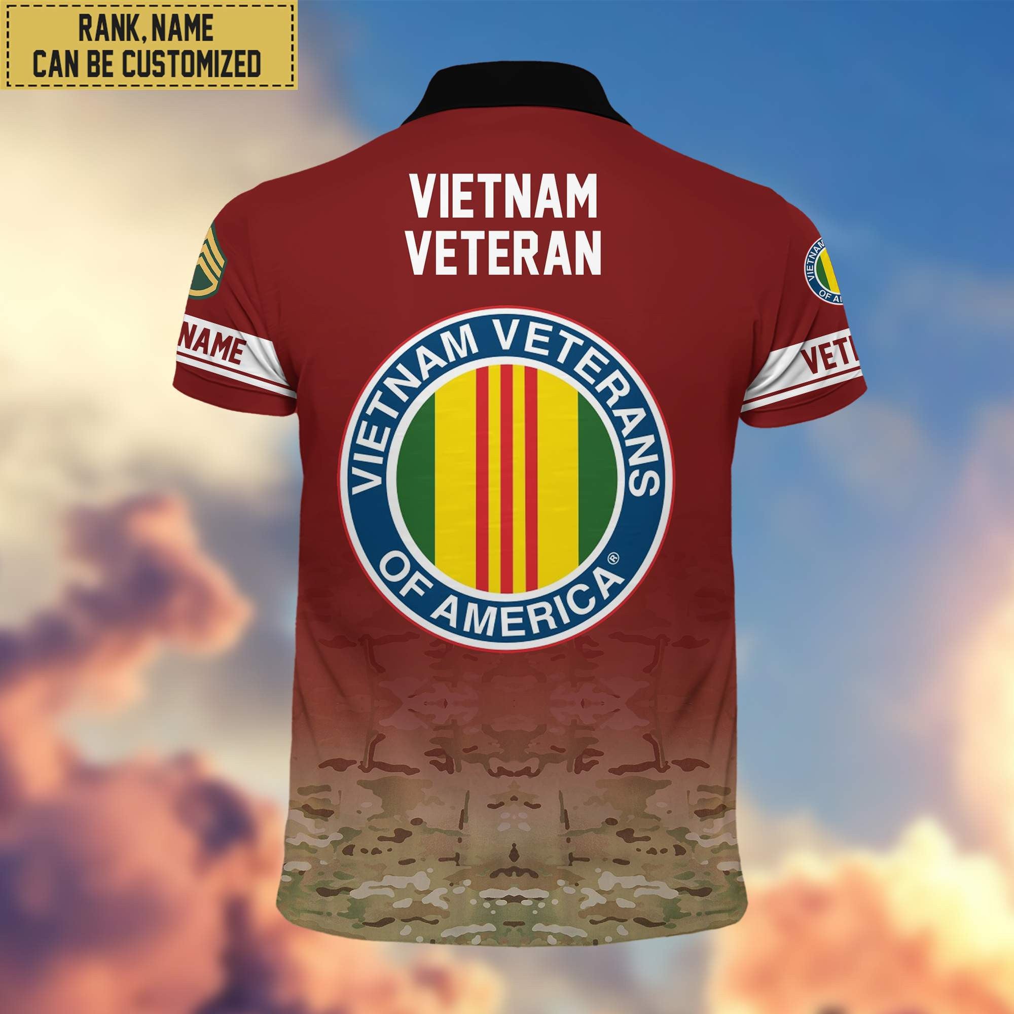 Premium Custom Name, Rank US Veteran Polo Shirt, Gifts for US Veteran VPVC202607