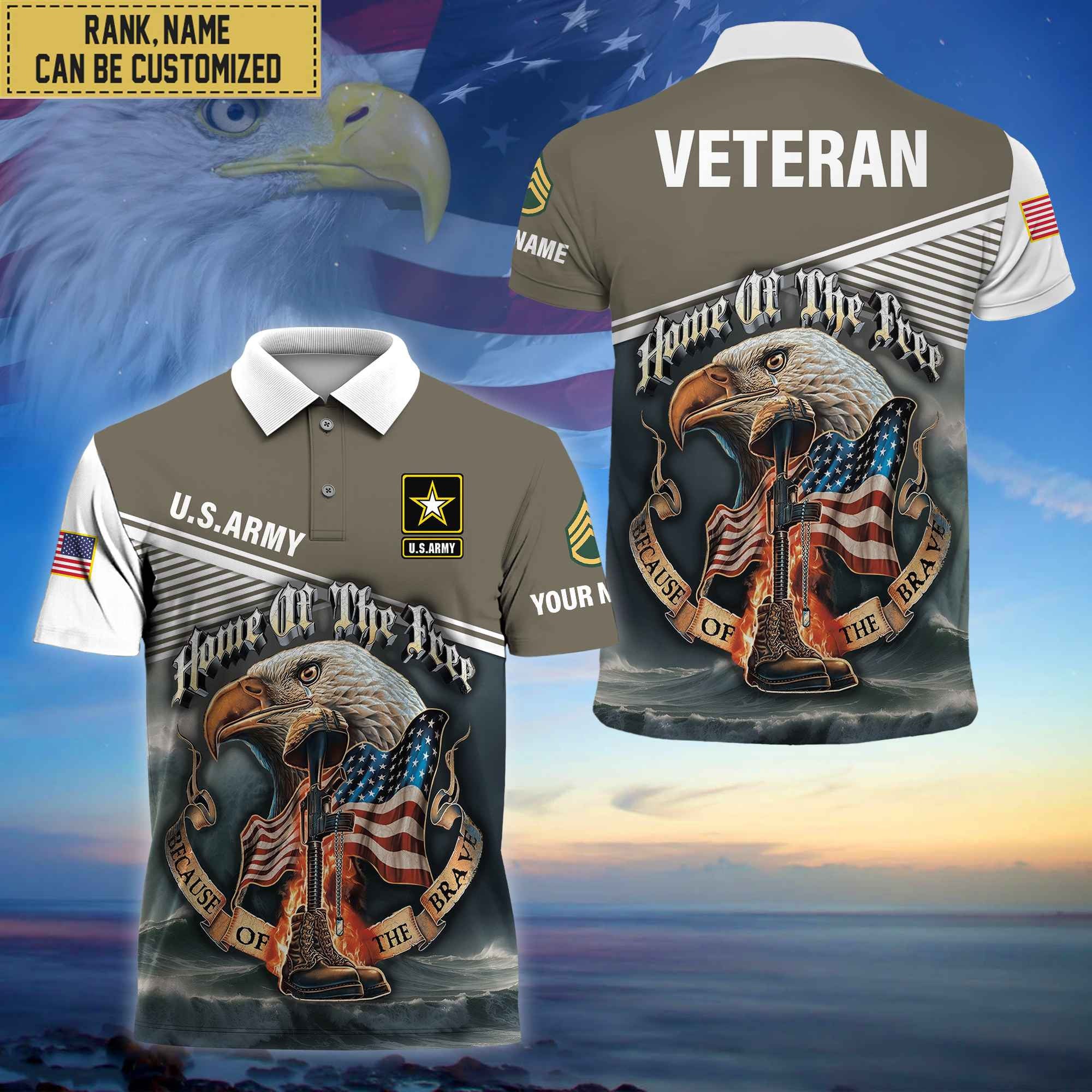 Premium Custom US Army Polo Shirt, Gifts For Veterans Day, Father's Day, Gifts for Army Veteran VPVC202701