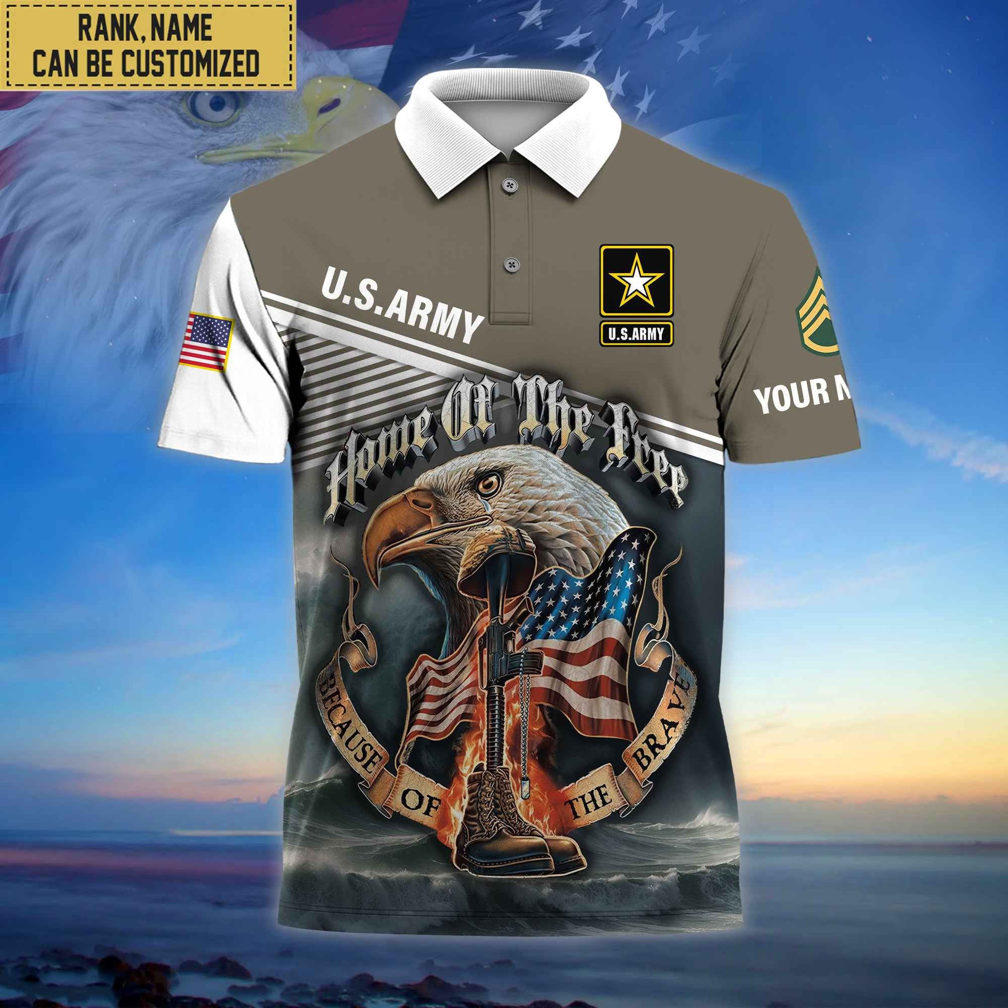 Premium Custom US Army Polo Shirt, Gifts For Veterans Day, Father's Day, Gifts for Army Veteran VPVC202701