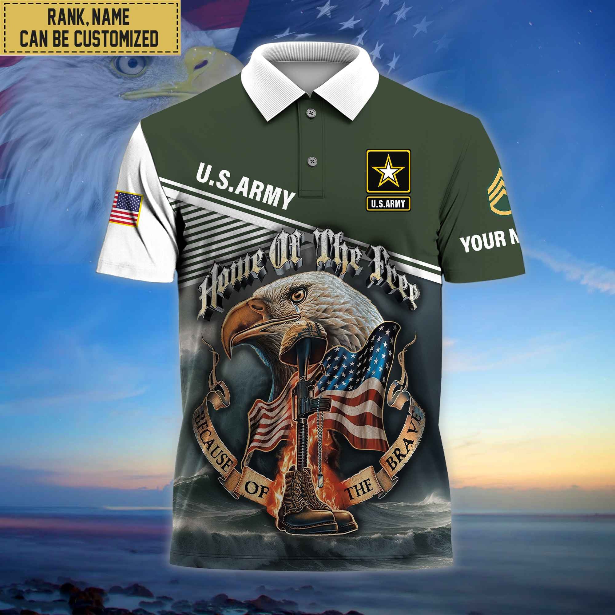 Premium Custom US Army Polo Shirt, Gifts For Veterans Day, Father's Day, Gifts for Army Veteran VPVC202701