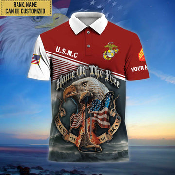 Premium Custom USMC Polo Shirt, Gifts For Veterans Day, Father's Day, Gifts for Marine Veteran VPVC202703