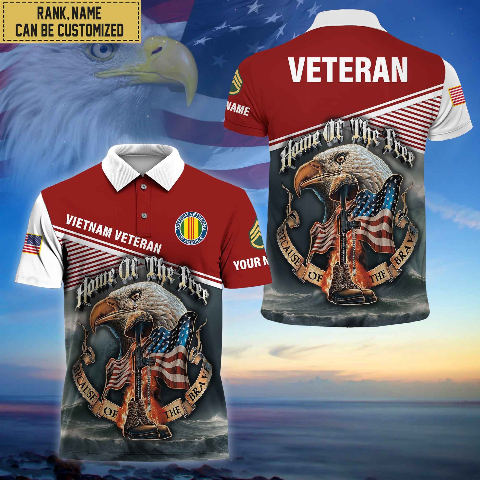 Premium Custom Vietnam Veteran Polo Shirt, Gifts For Veterans Day, Father's Day, Gifts for Vietnam Veteran VPVC202706
