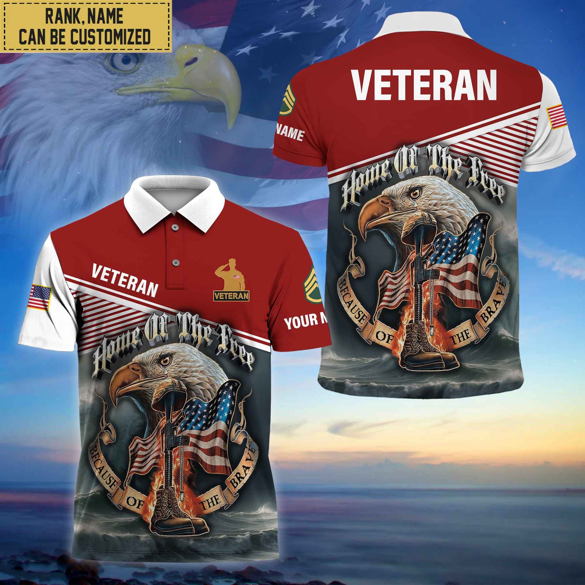 Premium Custom US Veteran Polo Shirt, Gifts For Veterans Day, Father's Day, Gifts for US Veteran VPVC202707