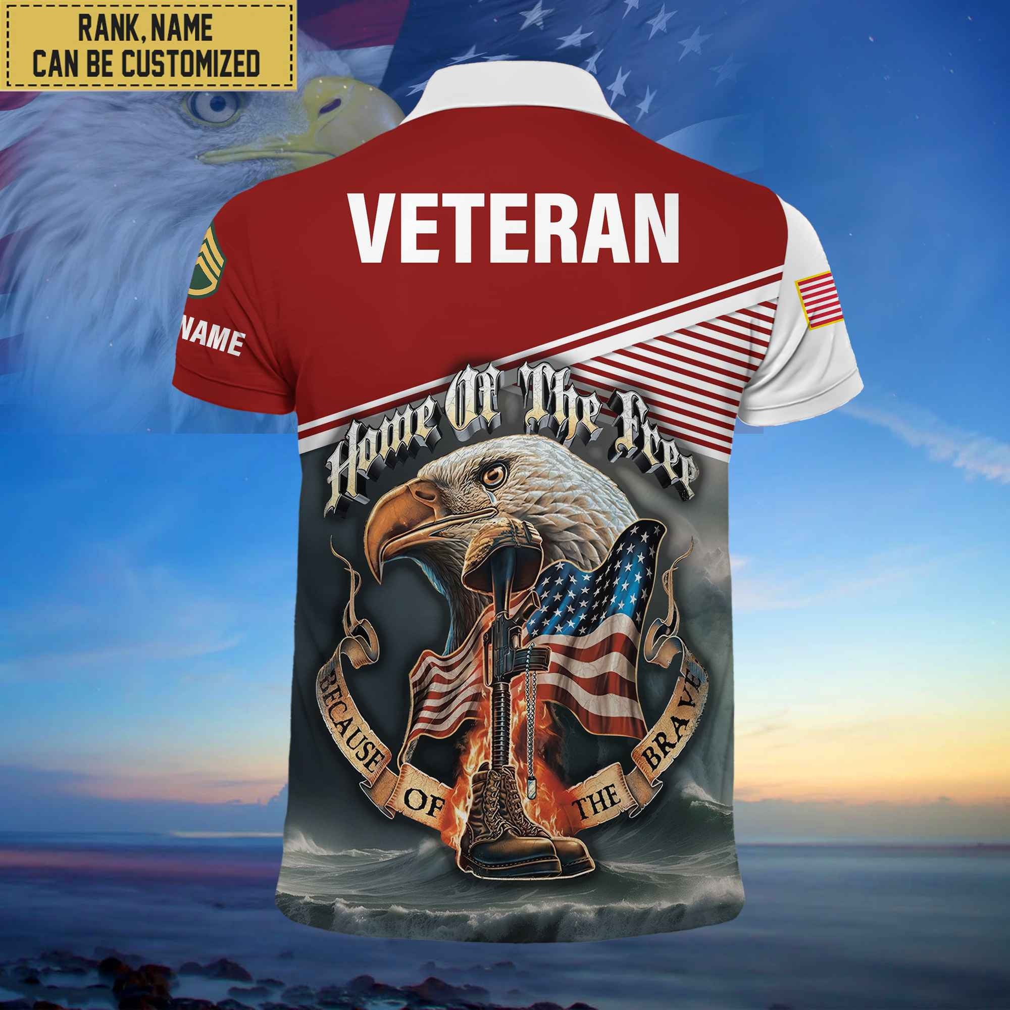 Premium Custom US Veteran Polo Shirt, Gifts For Veterans Day, Father's Day, Gifts for US Veteran VPVC202707