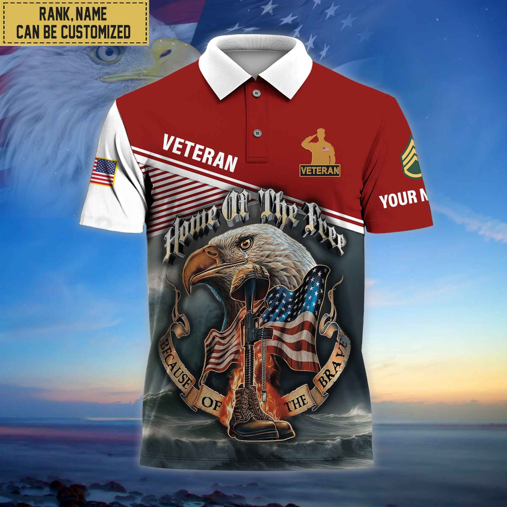 Premium Custom US Veteran Polo Shirt, Gifts For Veterans Day, Father's Day, Gifts for US Veteran VPVC202707
