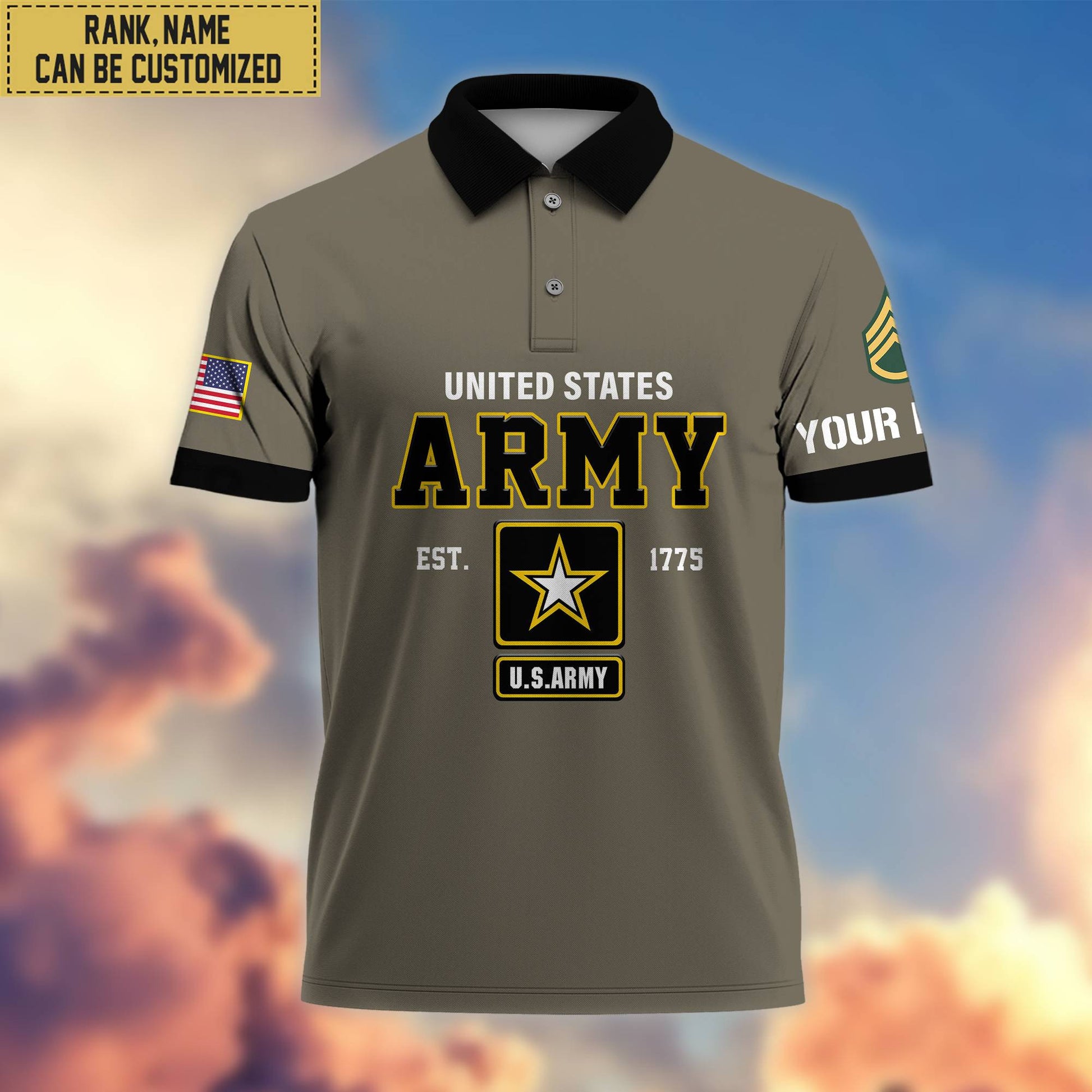 Premium Custom US Army Polo Shirt, Gifts For Veterans Day, Father's Day, Gifts for Army Veteran VPVC202801