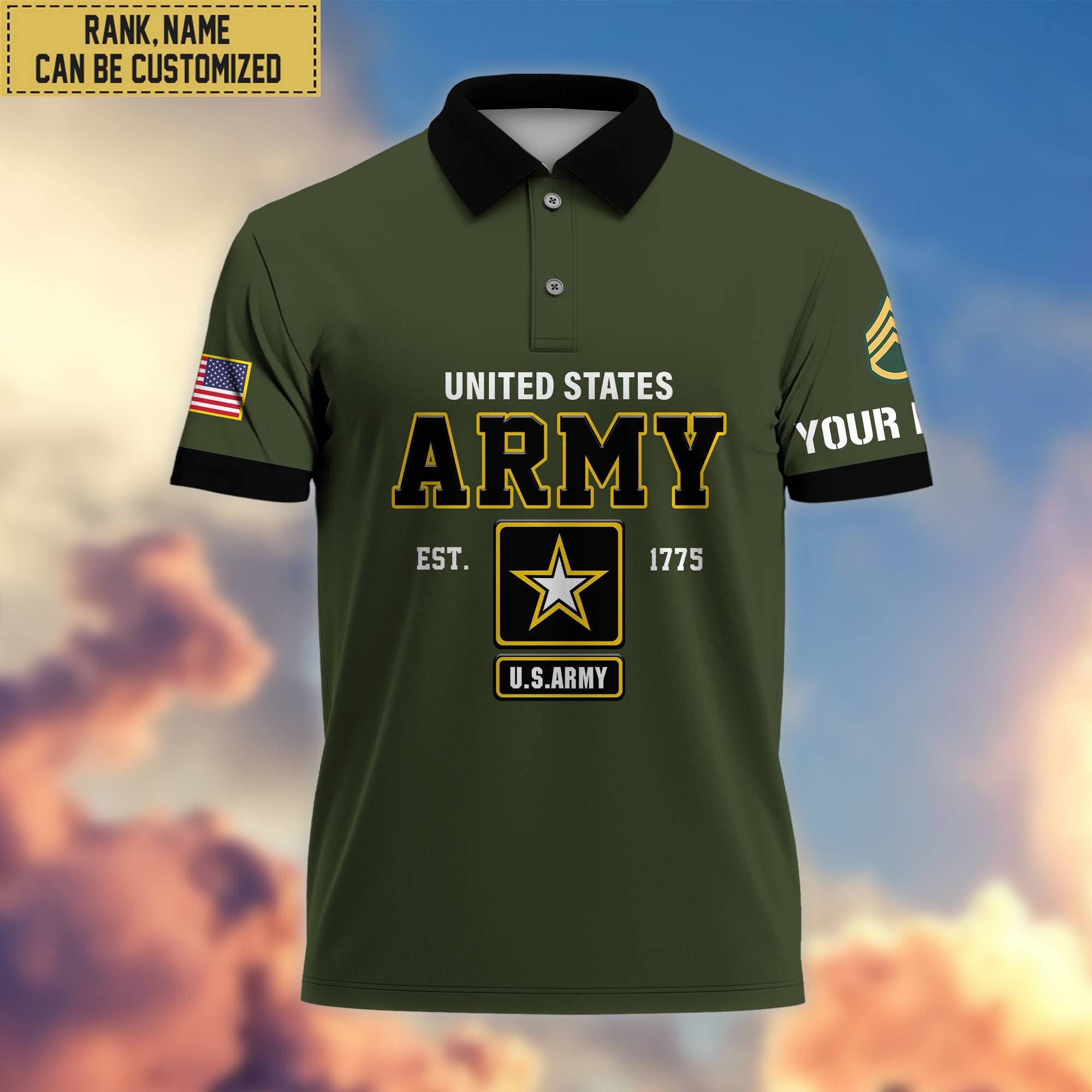 Premium Custom US Army Polo Shirt, Gifts For Veterans Day, Father's Day, Gifts for Army Veteran VPVC202801