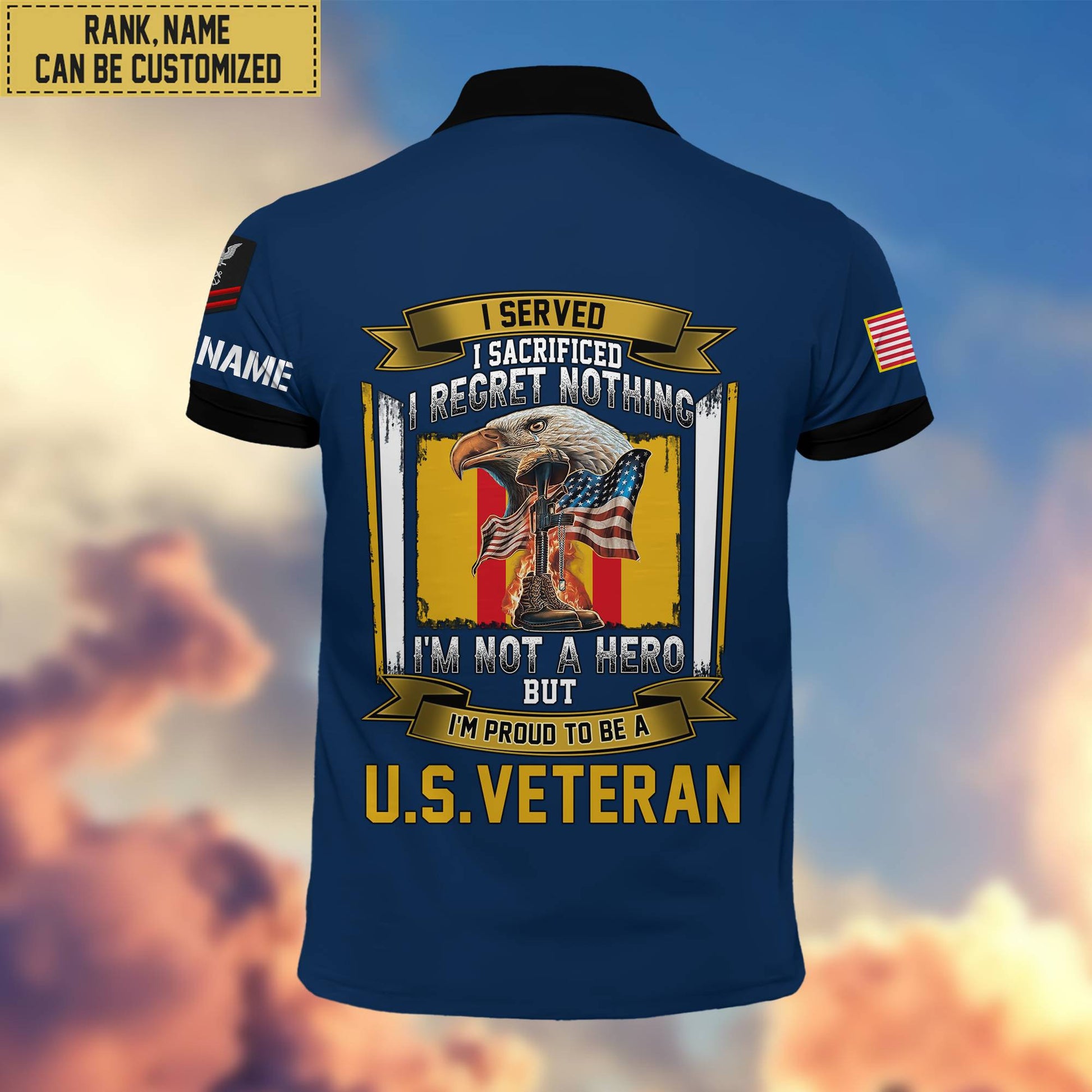 Premium Custom US Navy Polo Shirt, Gifts For Veterans Day, Father's Day, Gifts for Navy Veteran VPVC202802
